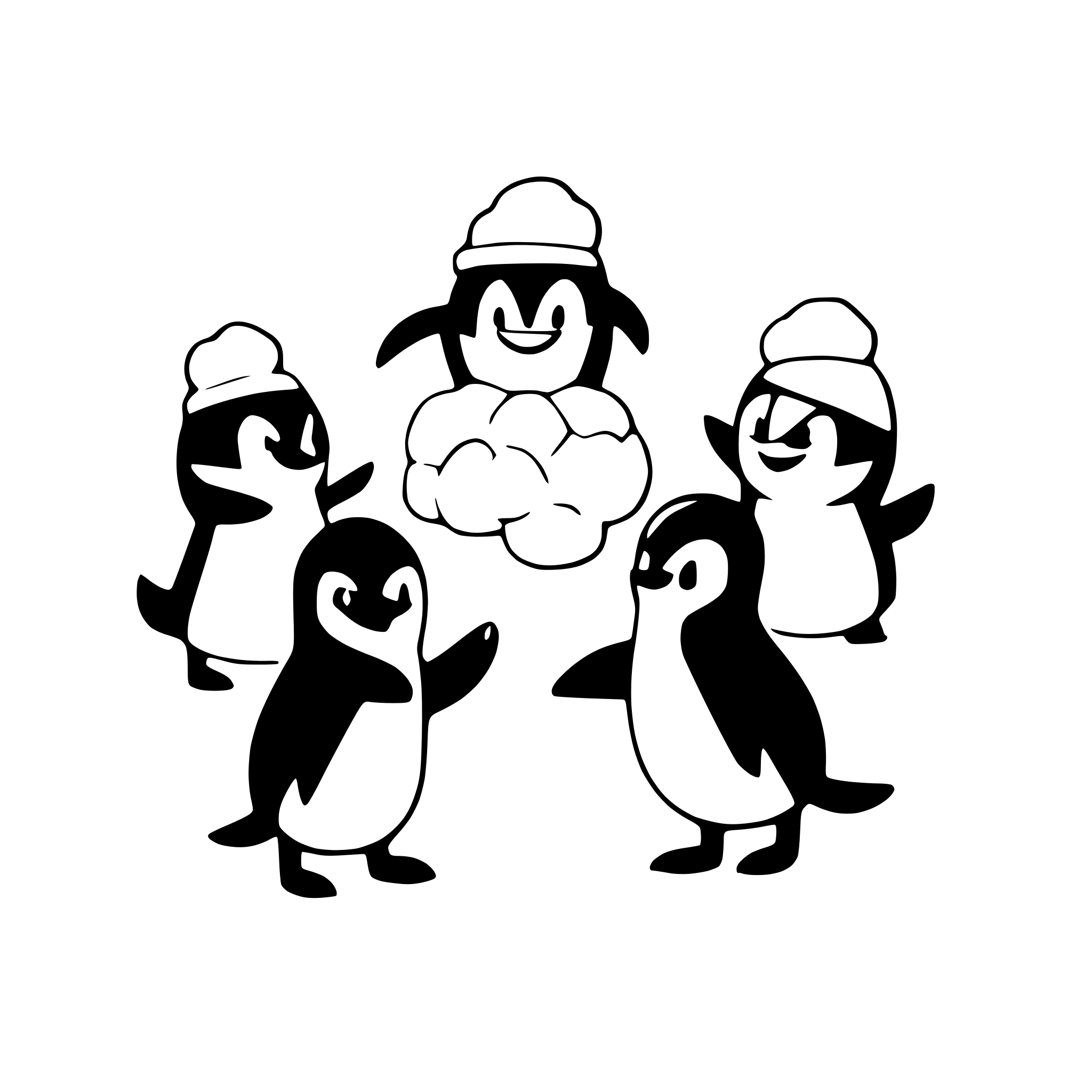 AI-generated SVG of a a group of playful penguins having a snowball fight AI-generated SVG of a a group of playful penguins having a snowball fight