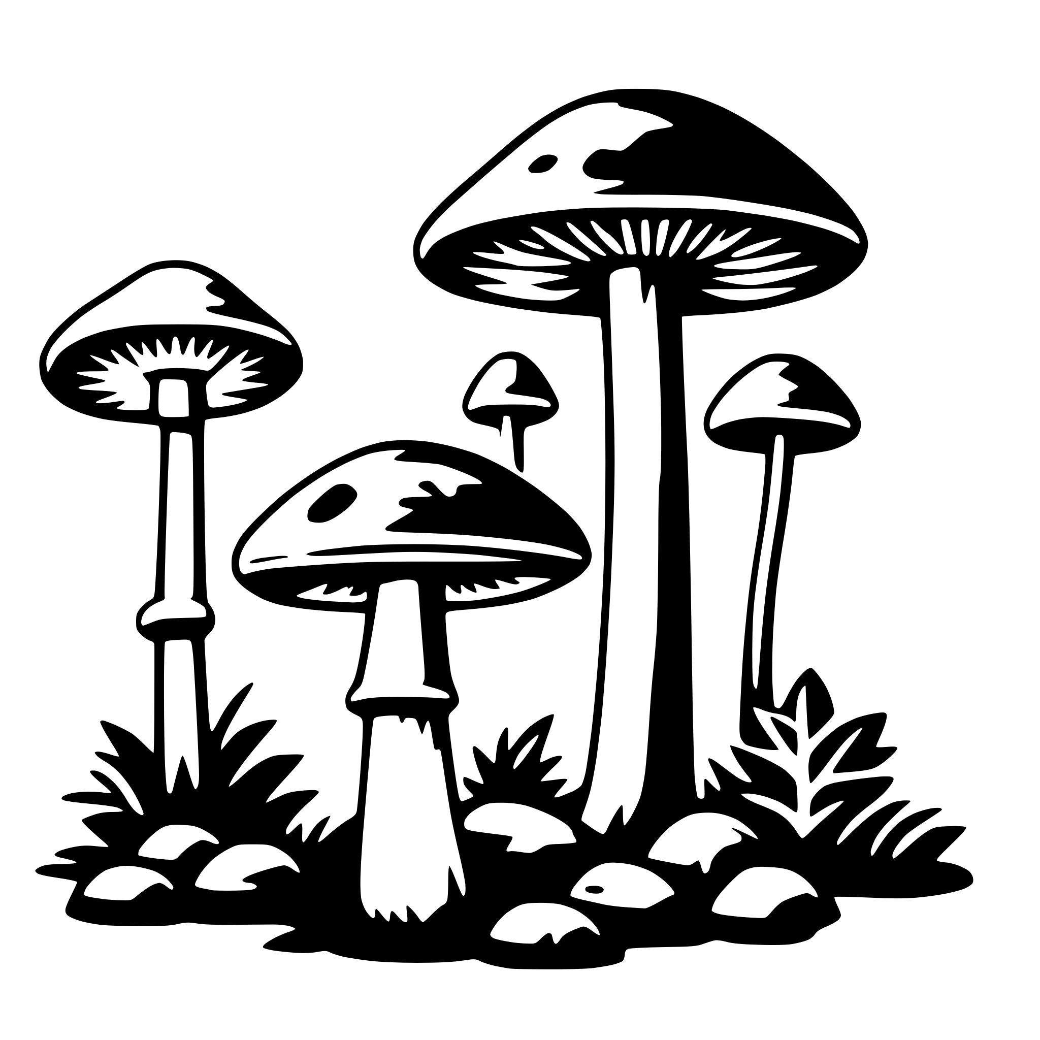 AI-generated SVG of a forest mushrooms