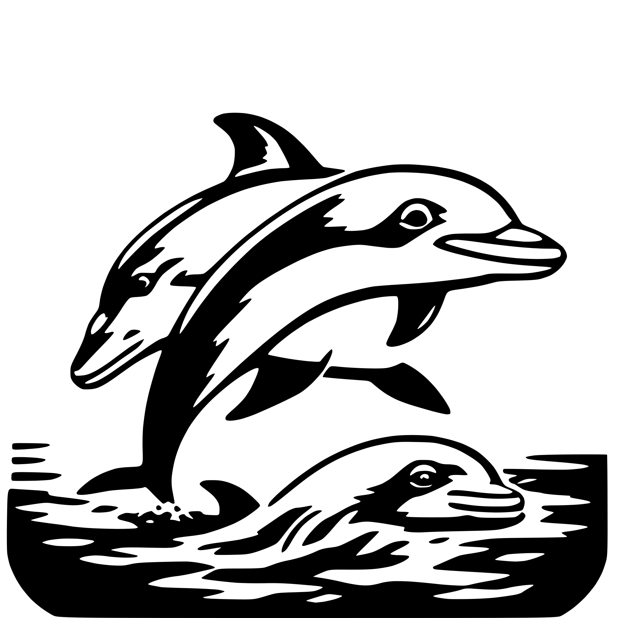 AI-generated SVG of a dolphin pod