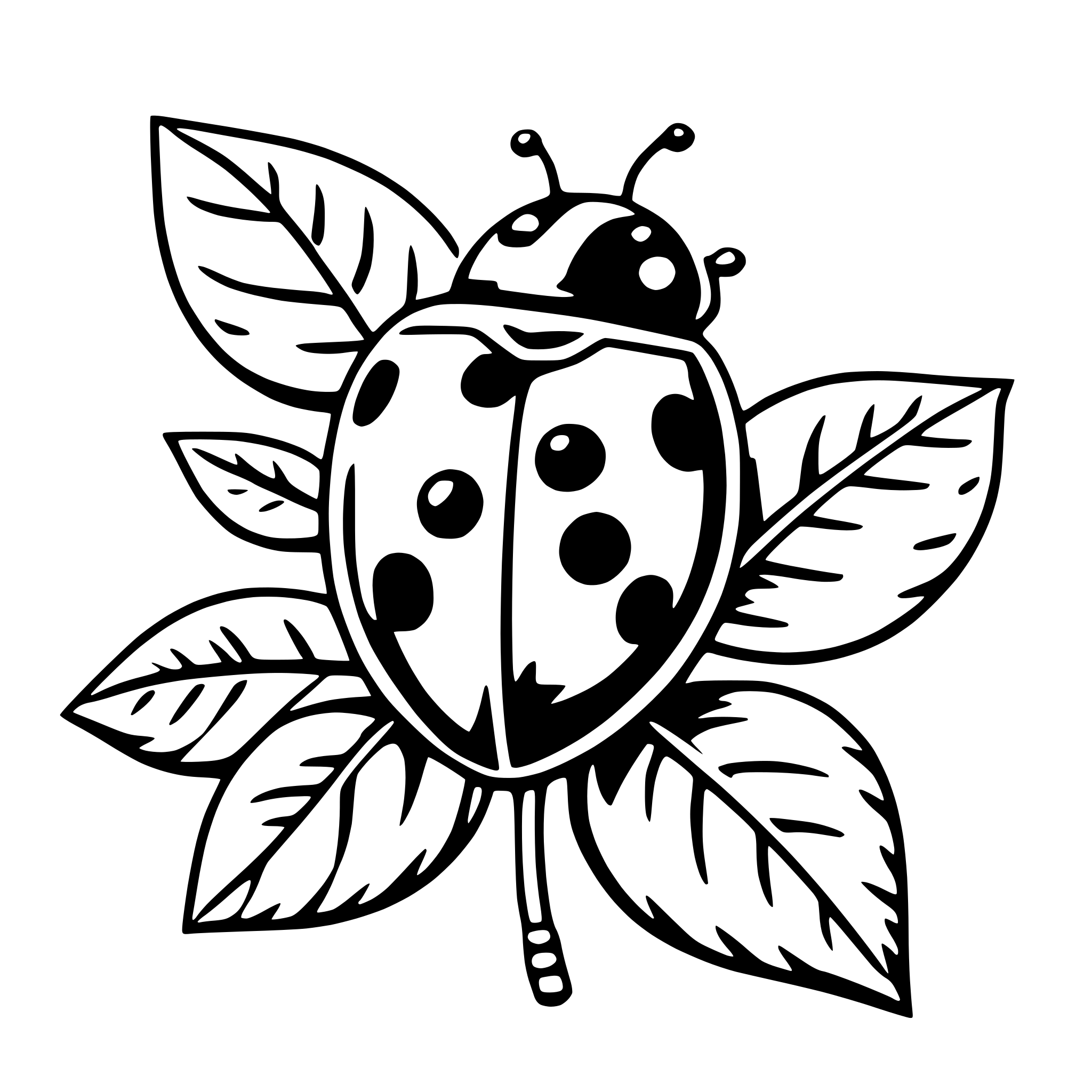 AI-generated SVG of 'ladybug on leaf'