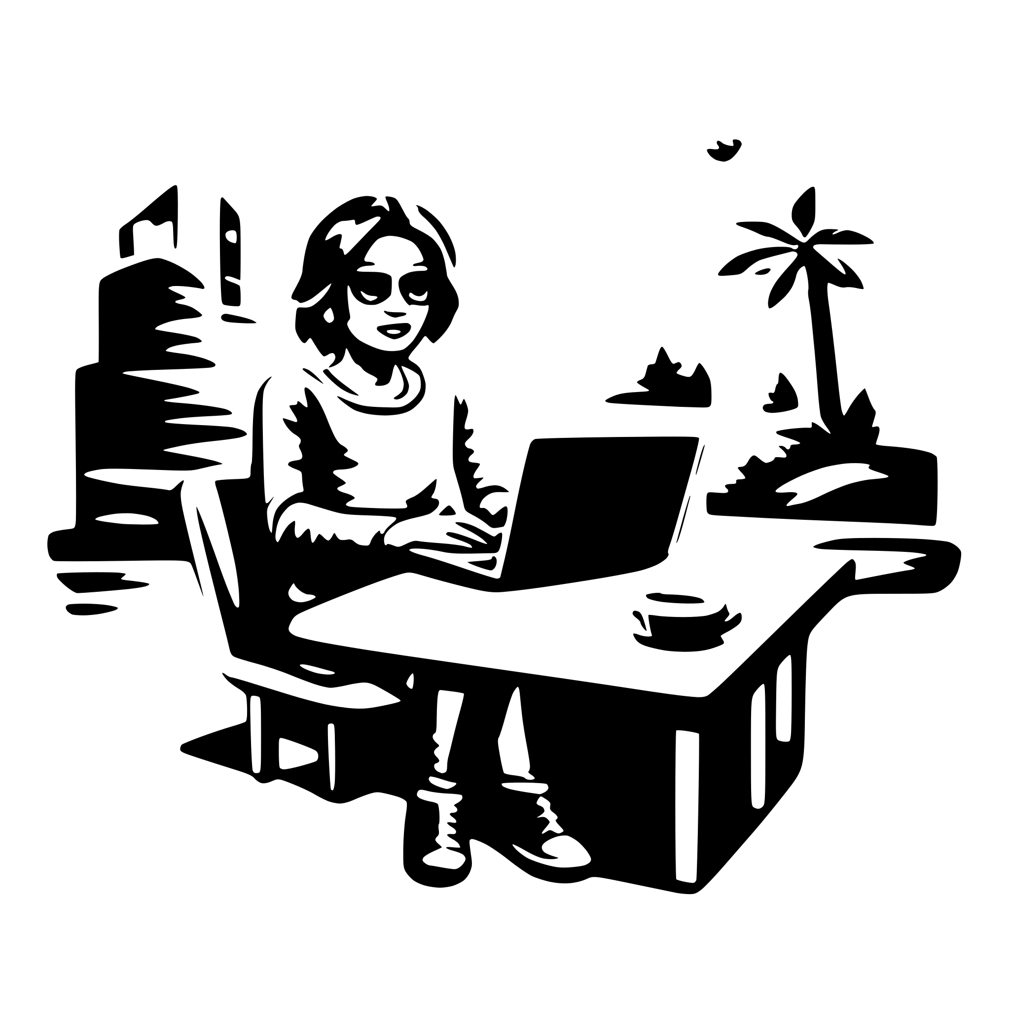 AI-generated SVG of a A person with laptop