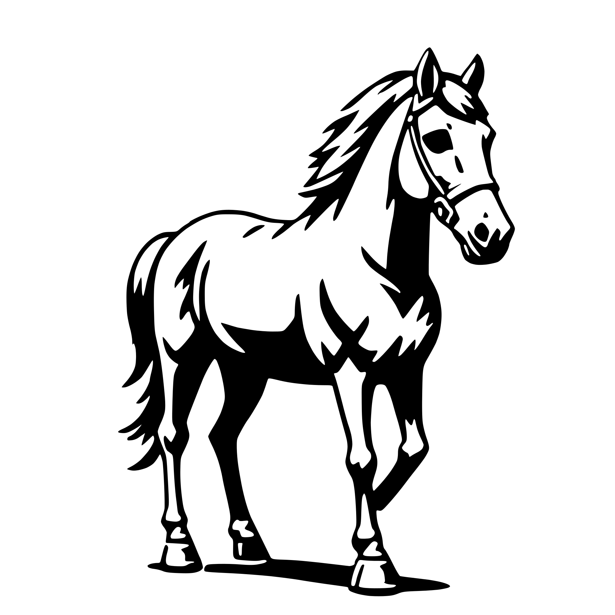AI-generated SVG of a horse in tuxedo