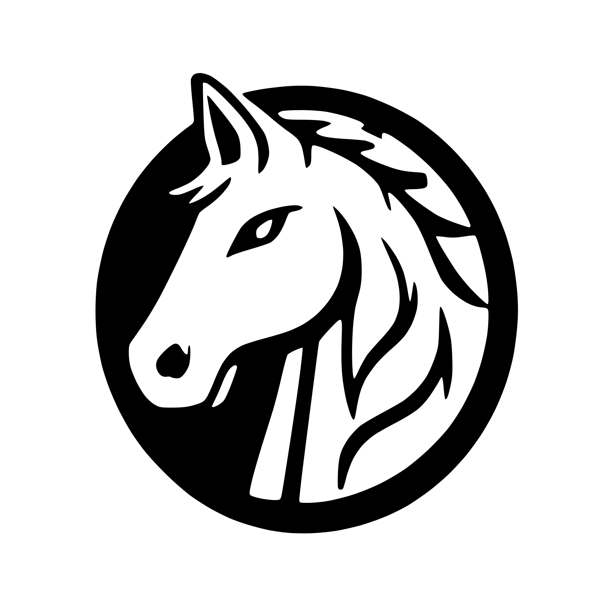AI-generated SVG of a simple horse head in a pin