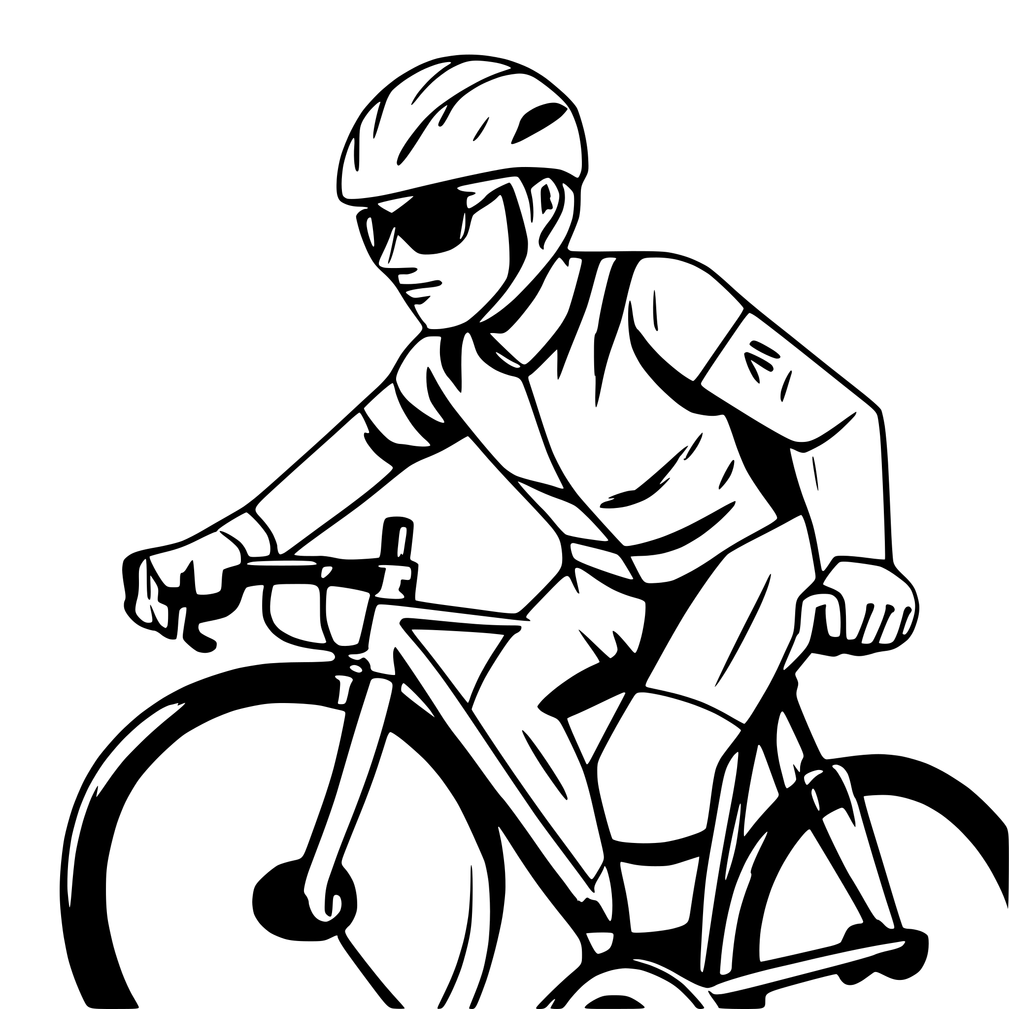 AI-generated SVG of a A cyclist on a racingbike in a sketch style