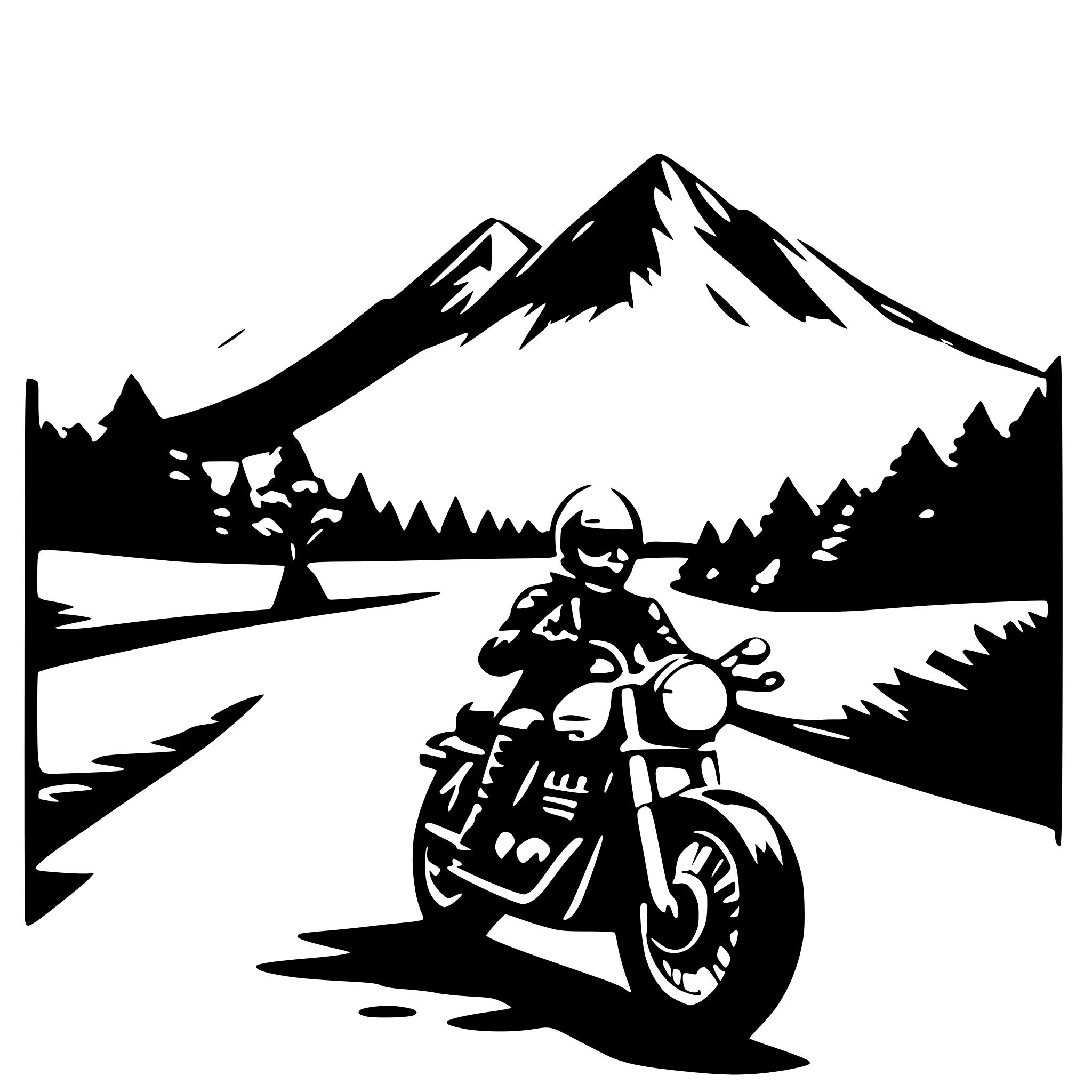 AI-generated SVG of 'mountain and motorcycle'