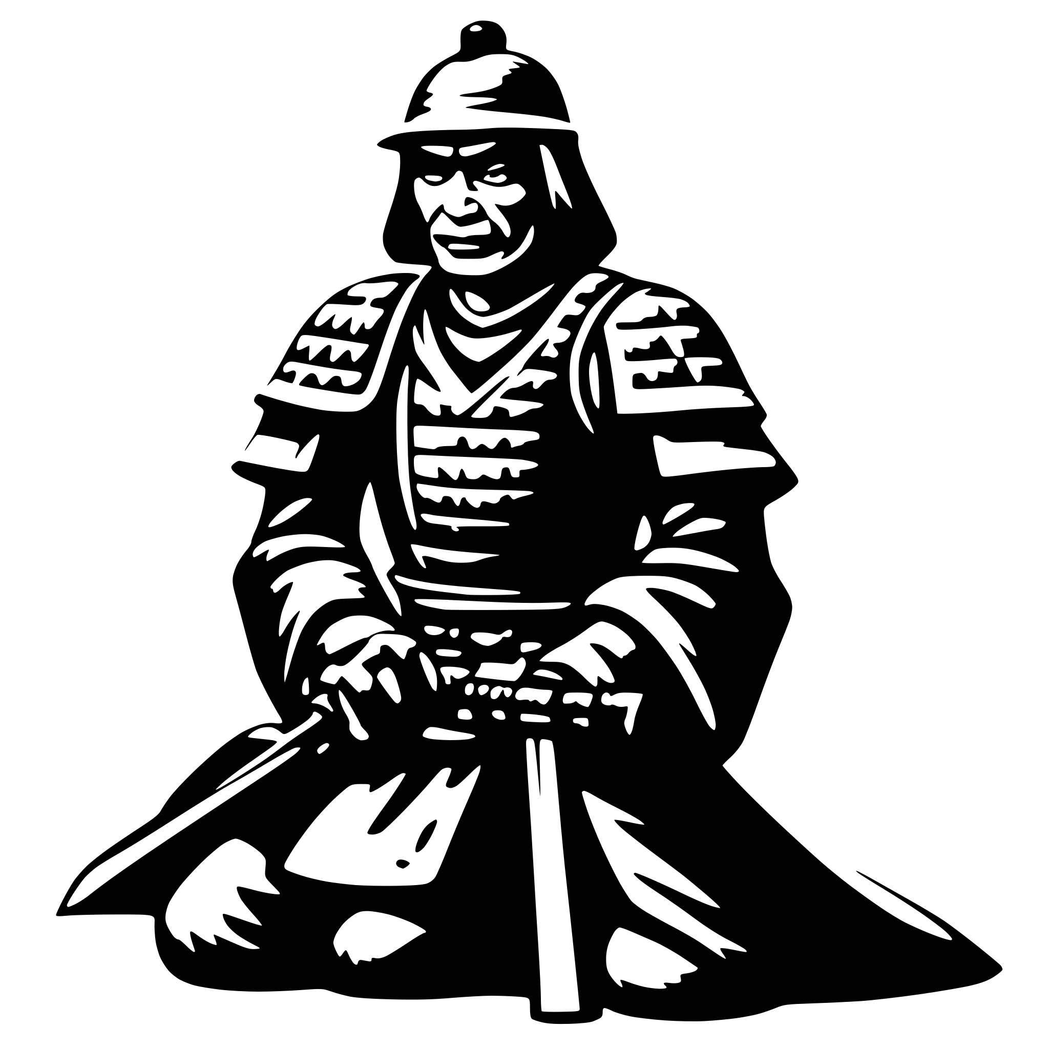 AI-generated SVG of a old samurai