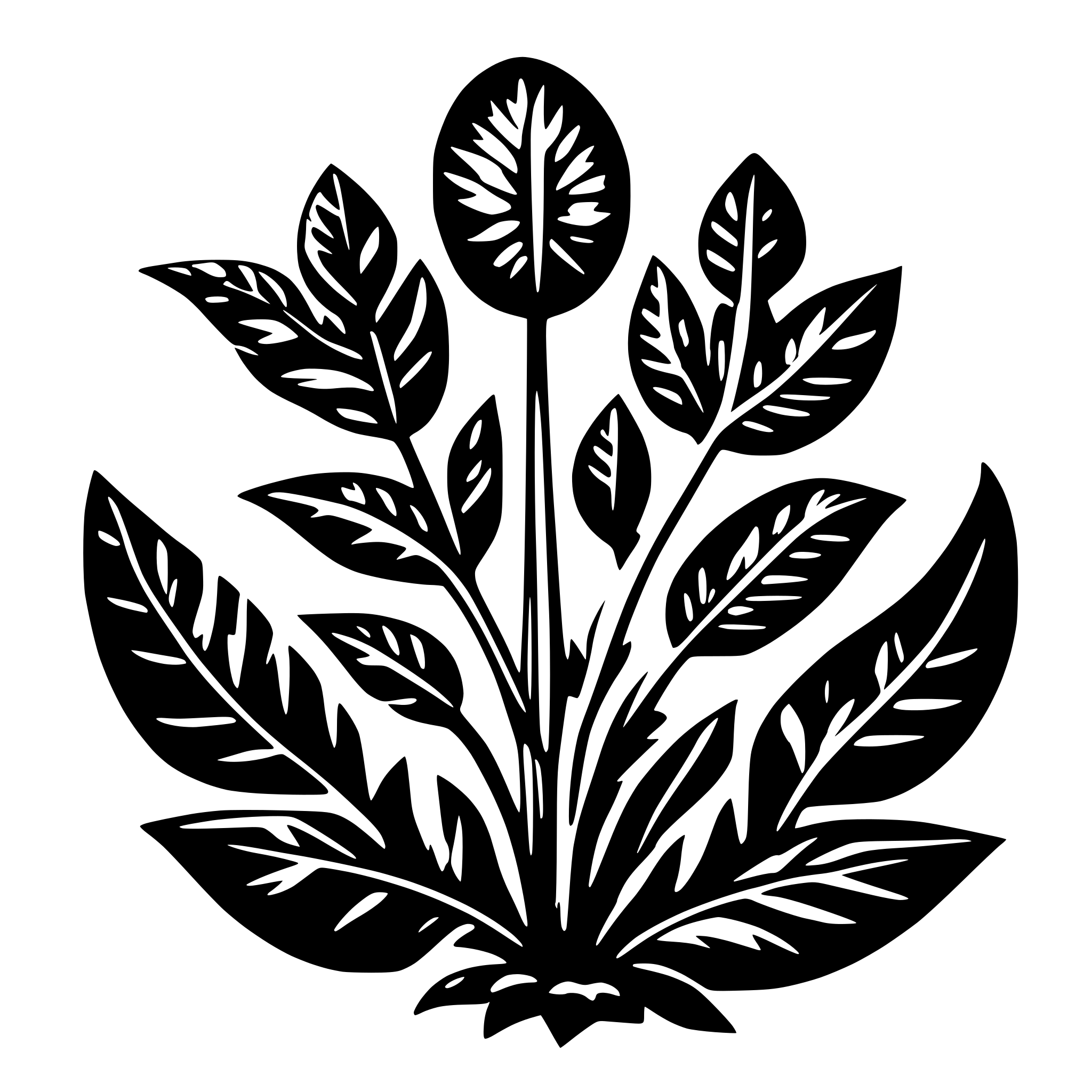 AI-generated SVG of 'pattern of repeating symmetrical plants'