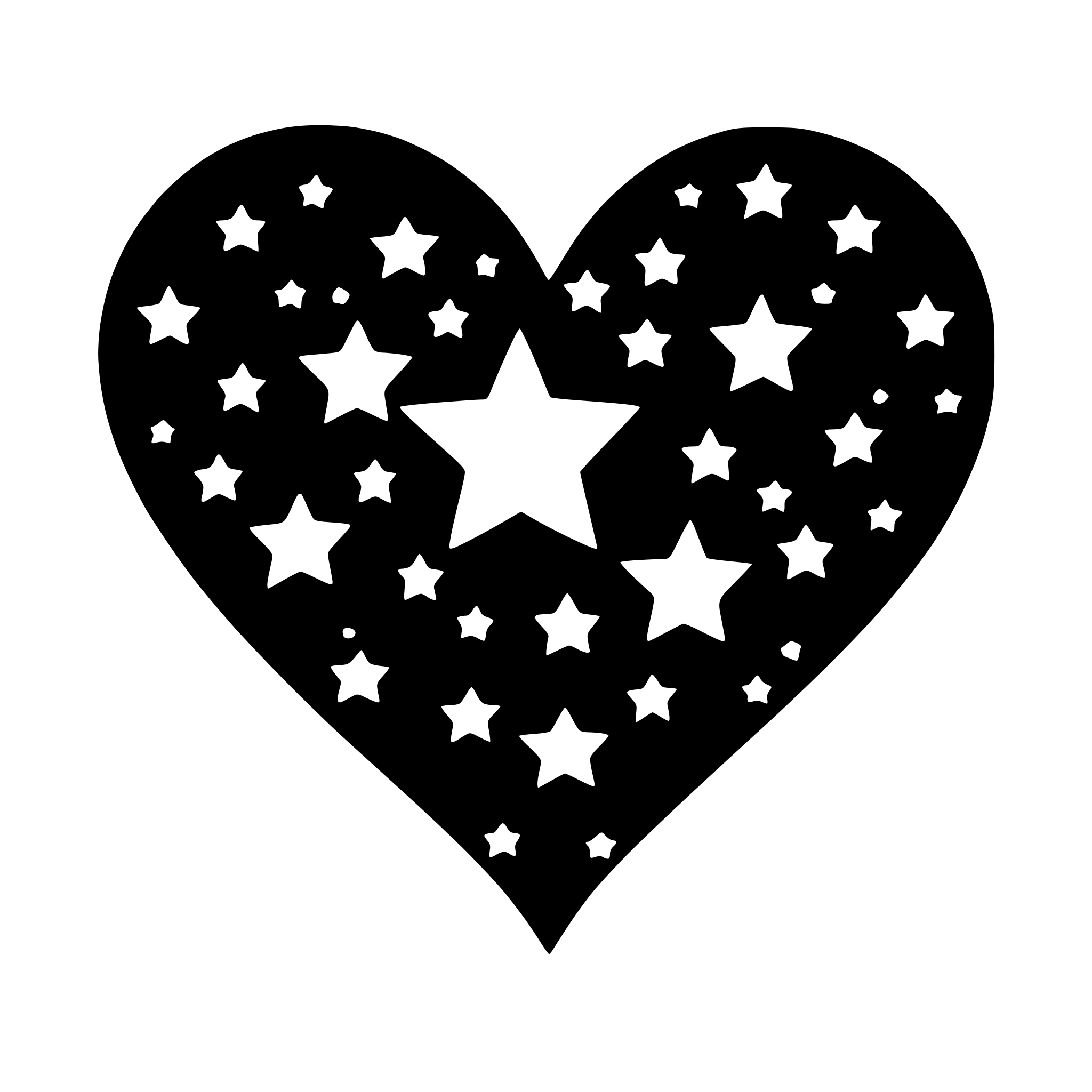 AI-generated SVG of 'HEART SHAPE MADE WITH STARS'