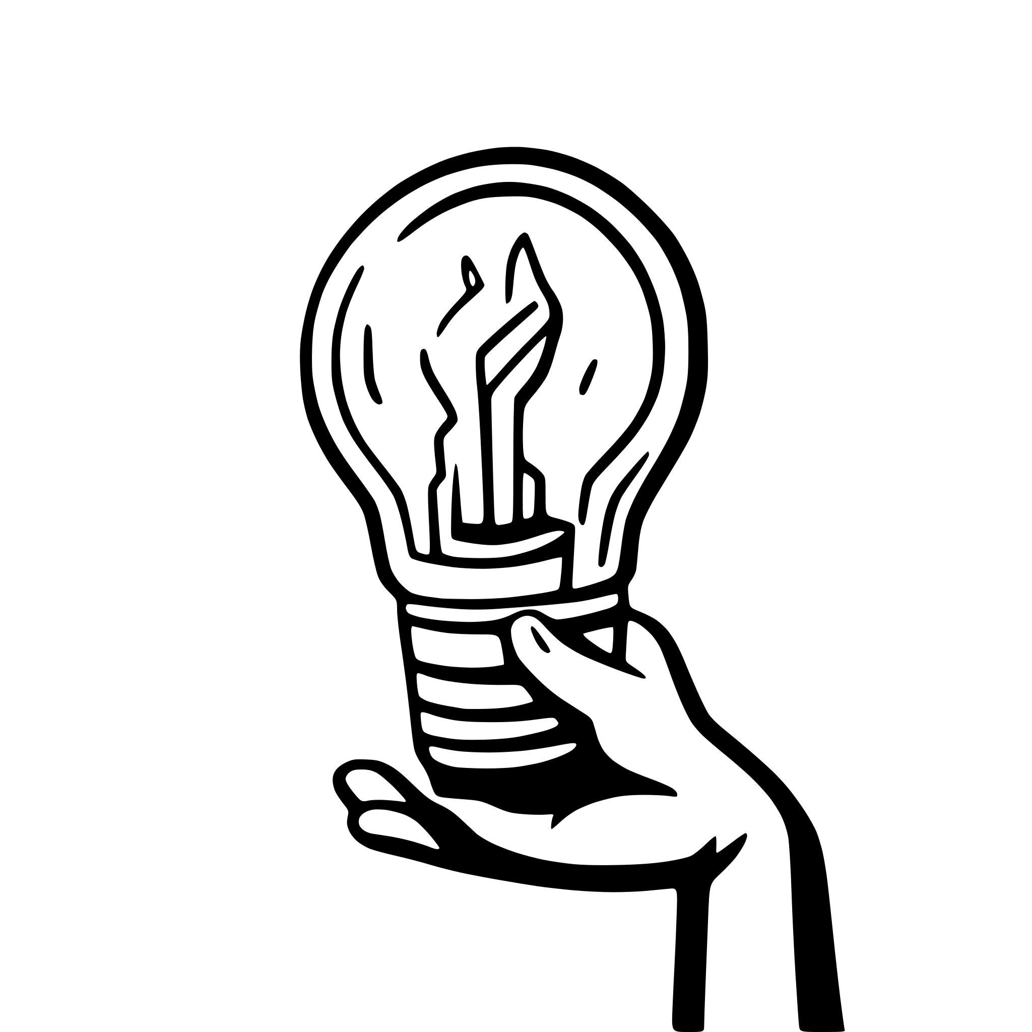 AI-generated SVG of 'hand holding a lightbulb'