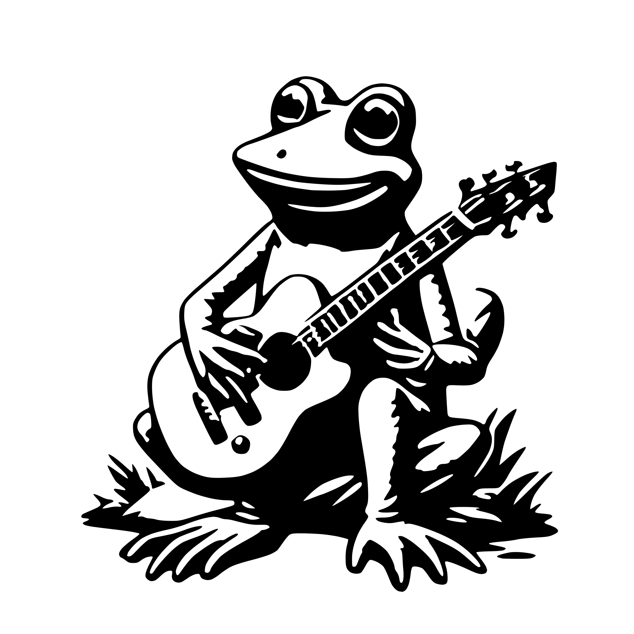AI-generated SVG of 'frog playing guitar'