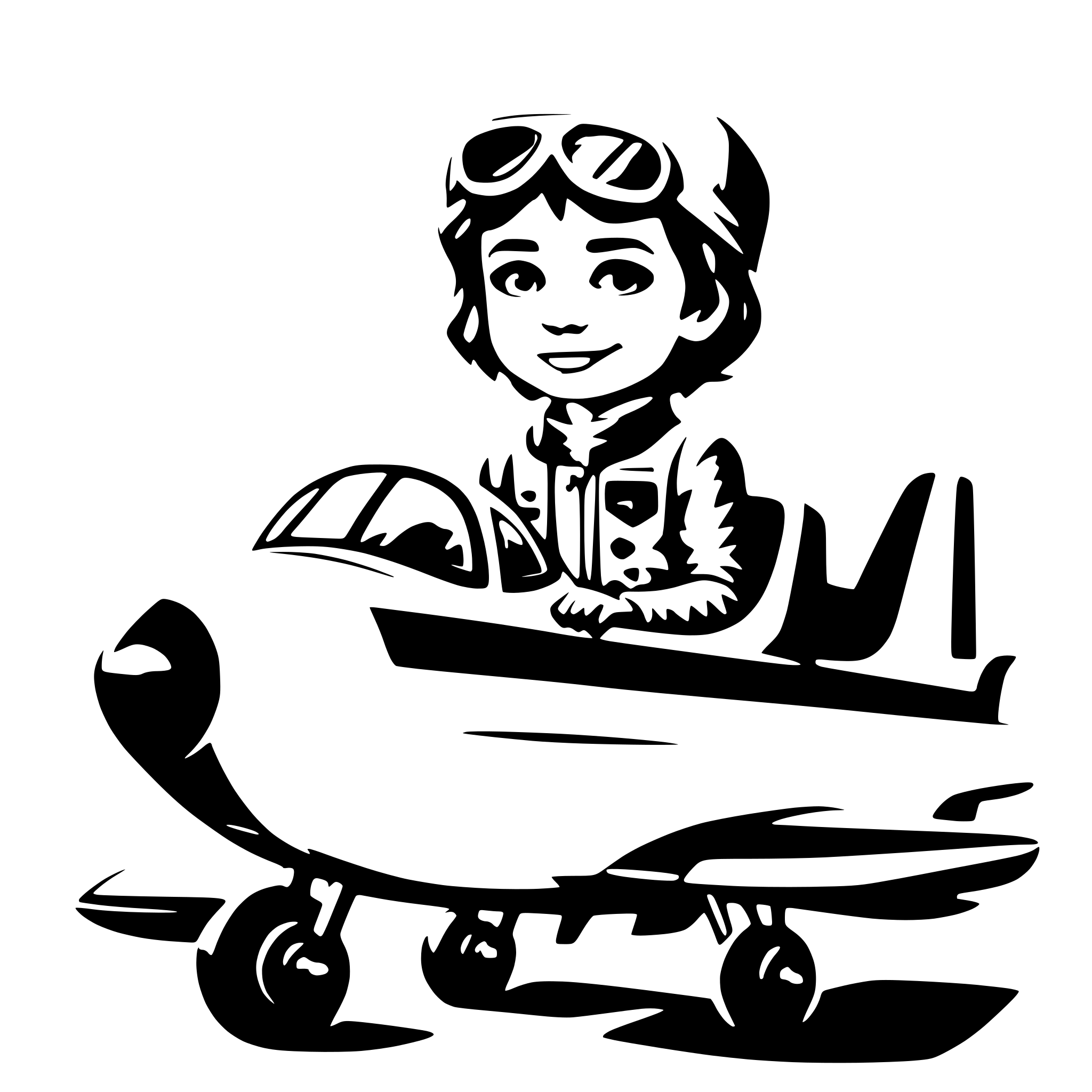 AI-generated SVG of a plane with a little cute boy in the cockpit