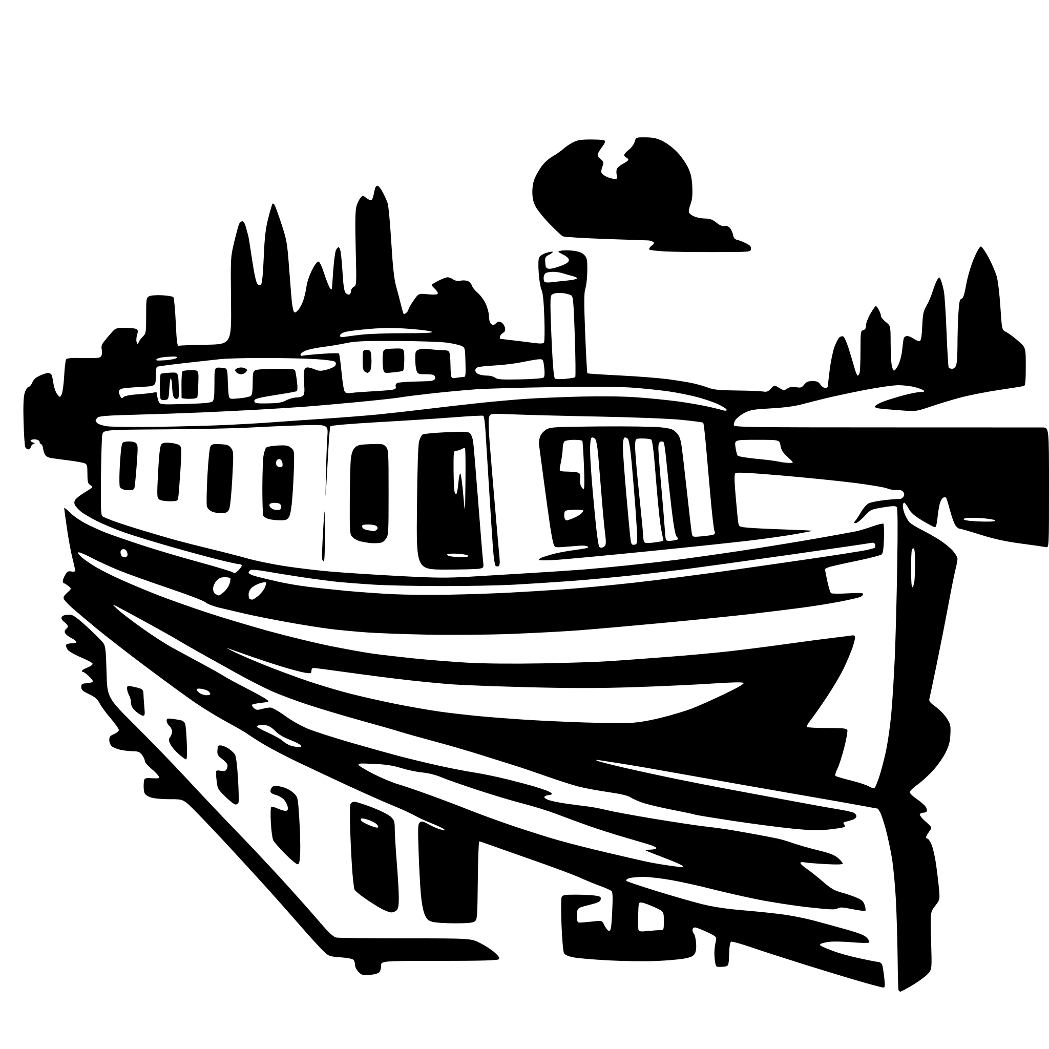 AI-generated SVG of 'canal boat'