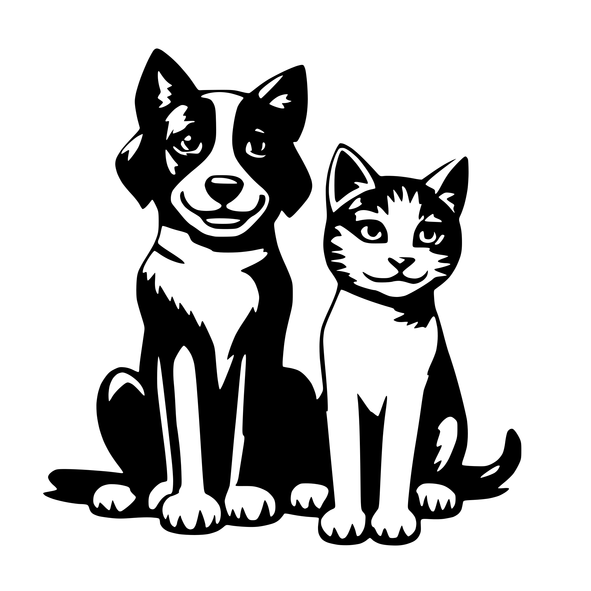 AI-generated SVG of 'Dog and cat'