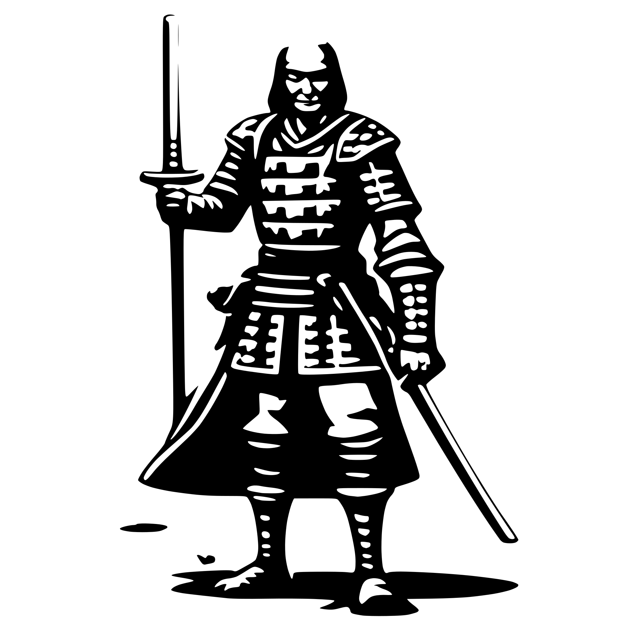 AI-generated SVG of a old samurai