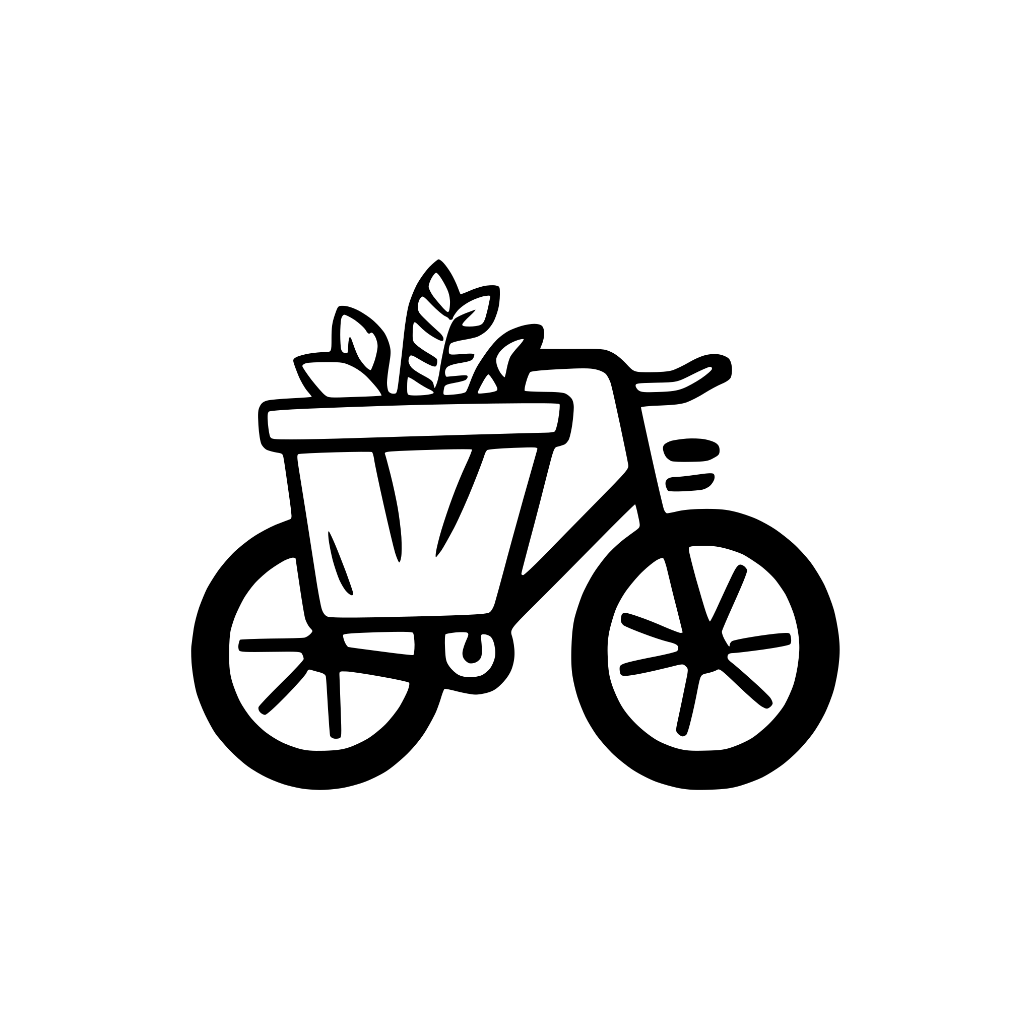 AI-generated SVG of a bicycle with basket attached