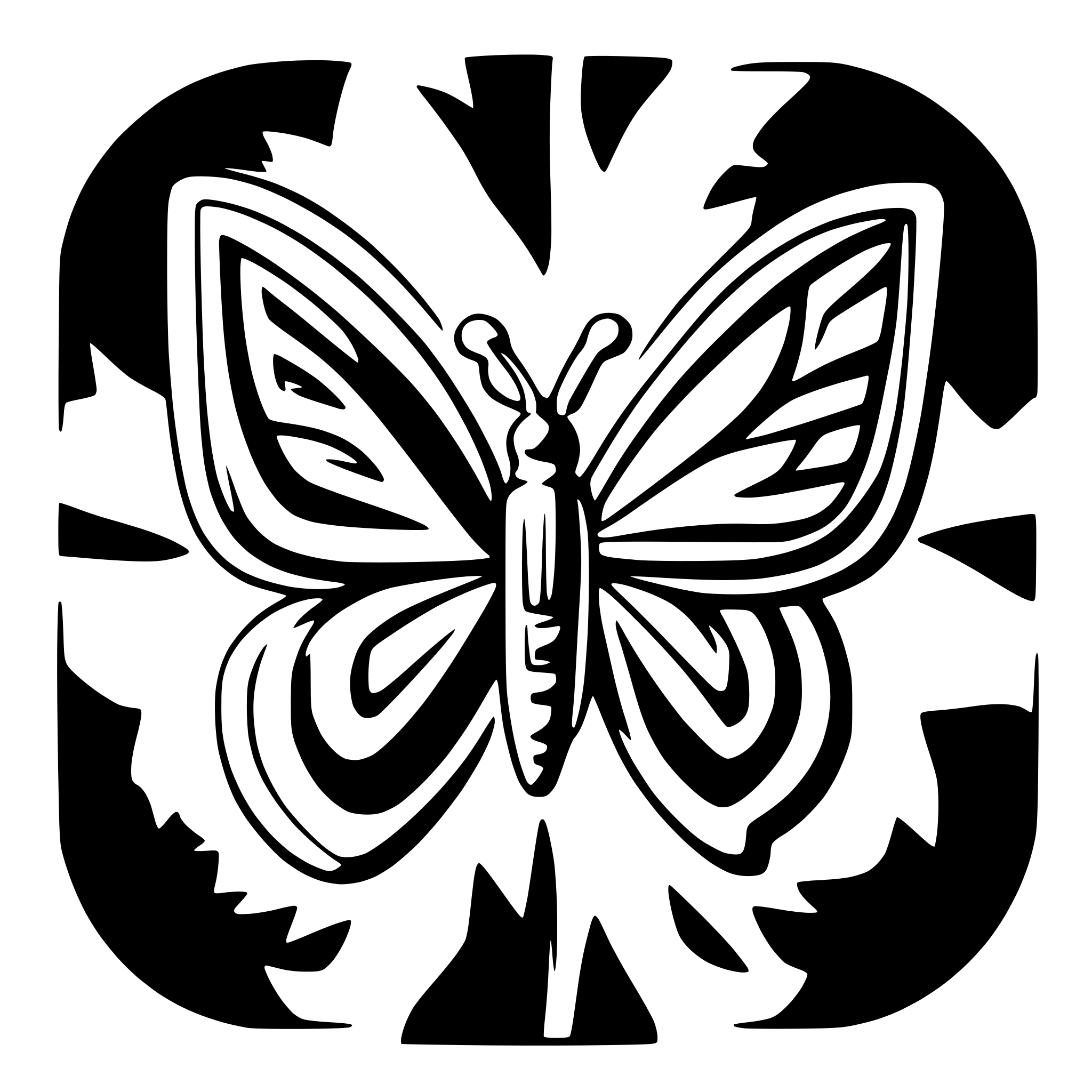AI-generated SVG of a abstract tribal symmetrical butterfly