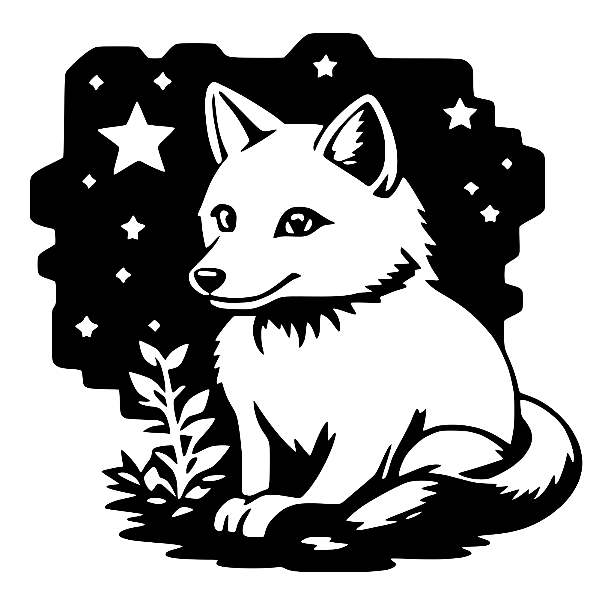 AI-generated SVG of a fox and stars