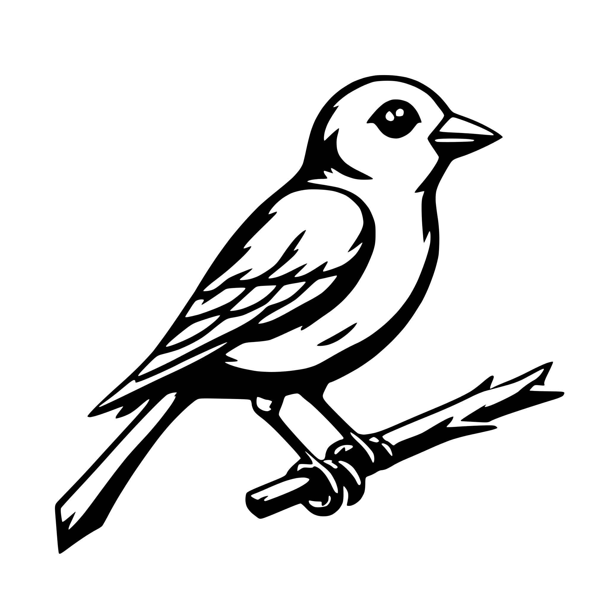 AI-generated SVG of a a bird on a branch, in an outline icon style AI-generated SVG of a a bird on a branch, in an outline icon style