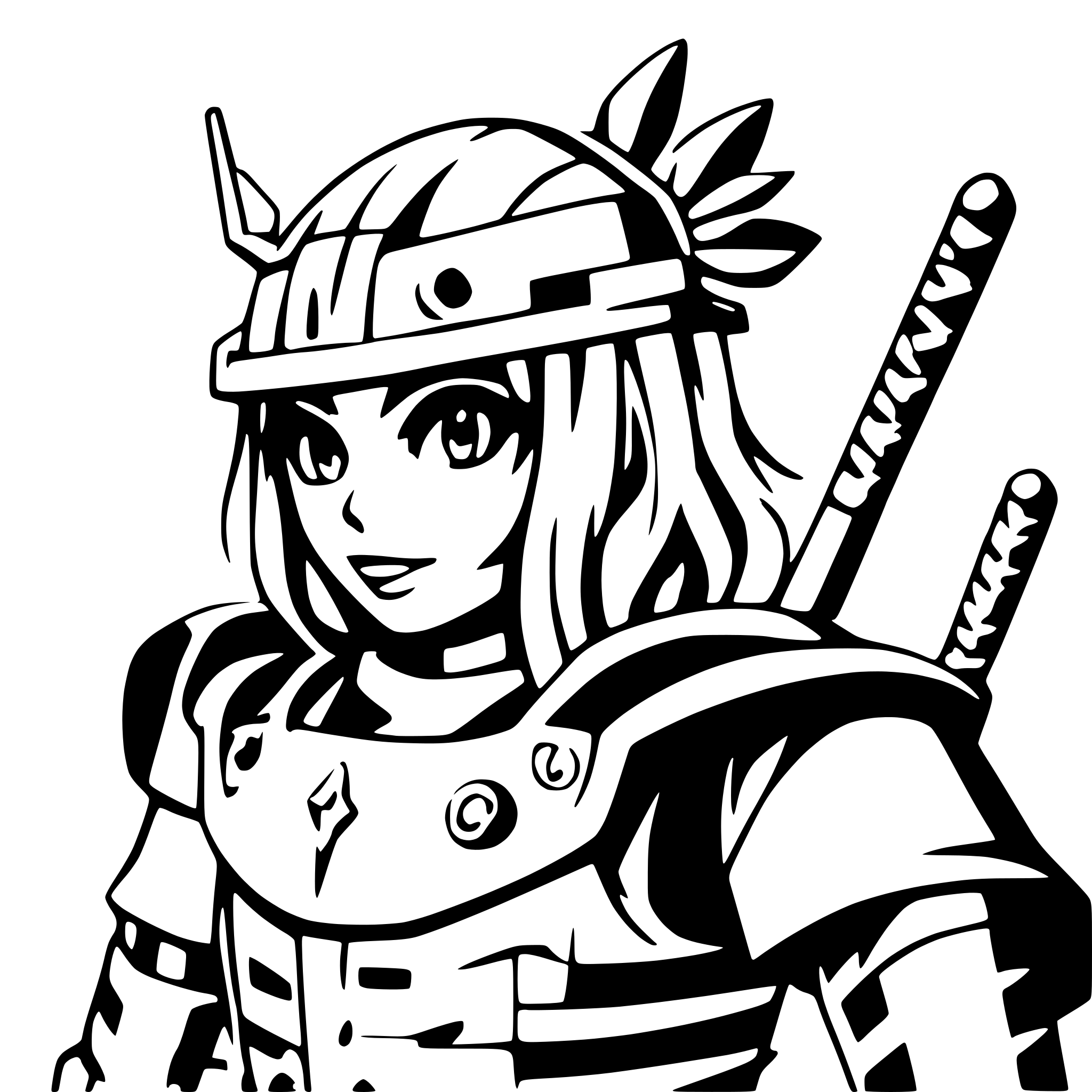 AI-generated SVG of 'robotic samurai'