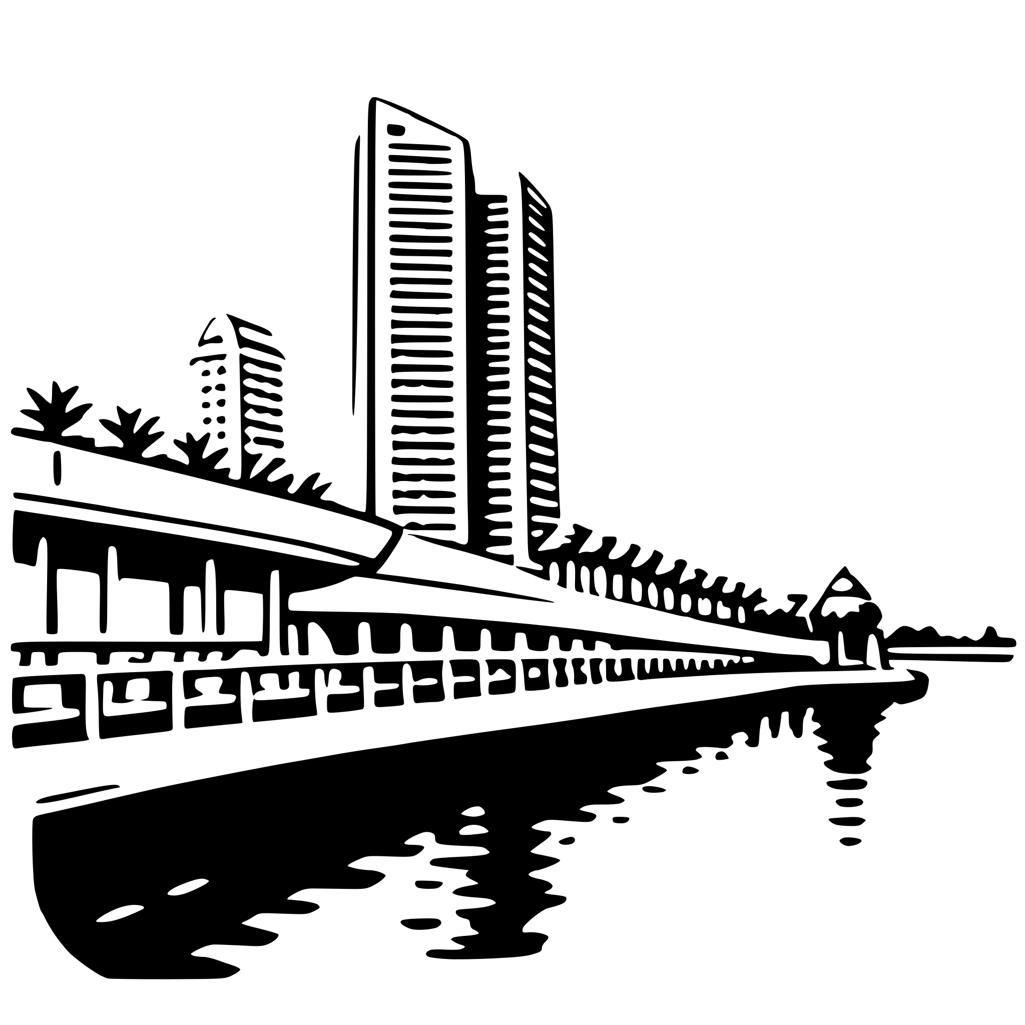 AI-generated SVG of a marina bay sands