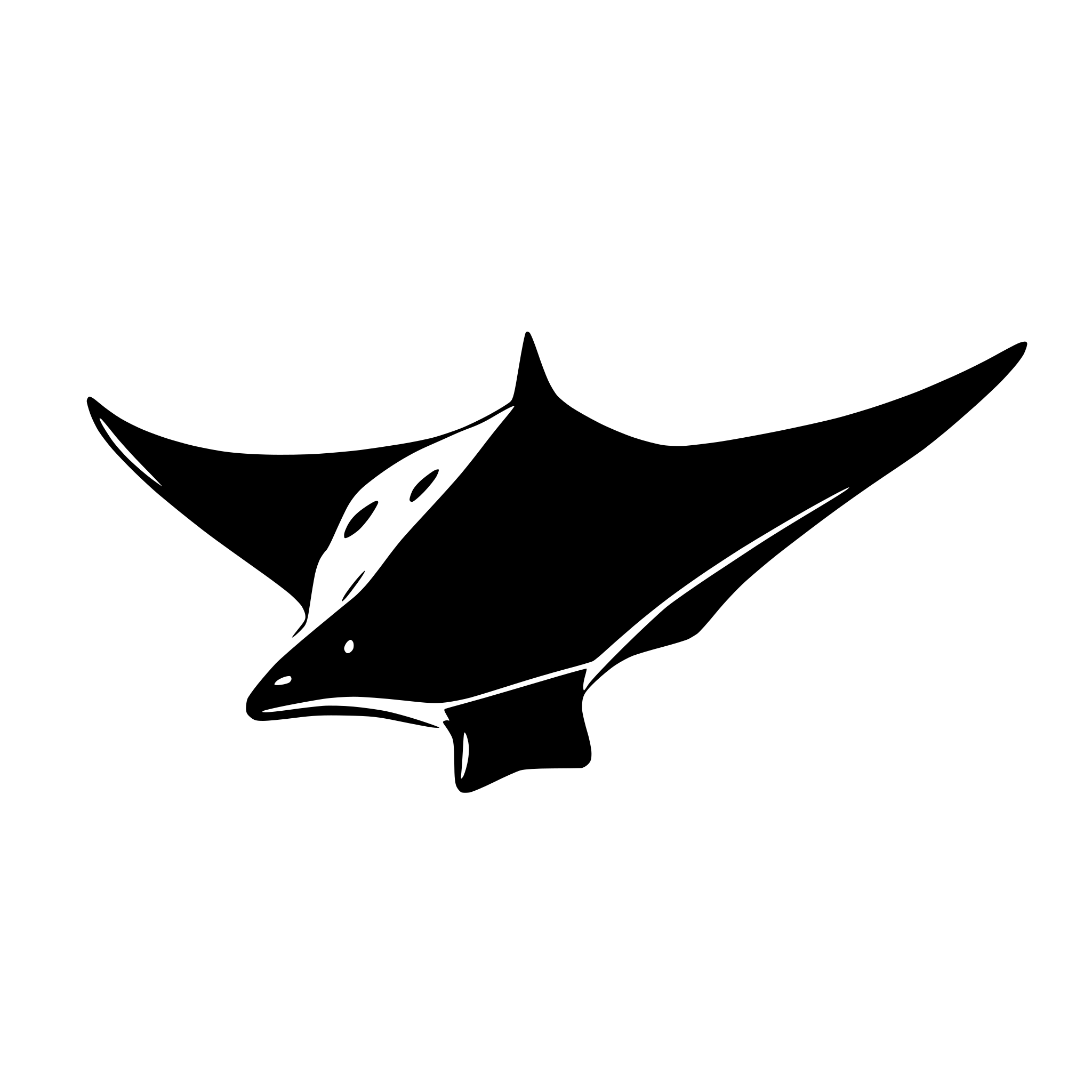 AI-generated SVG of 'Manta Ray from above'