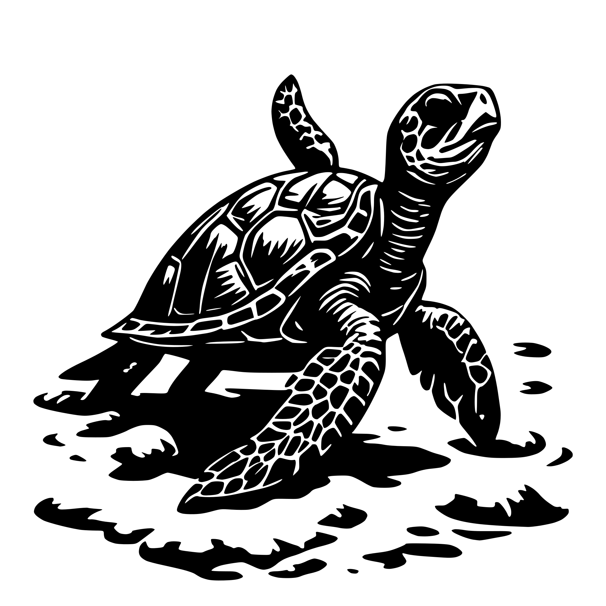 AI-generated SVG of a sea turtle in ocean