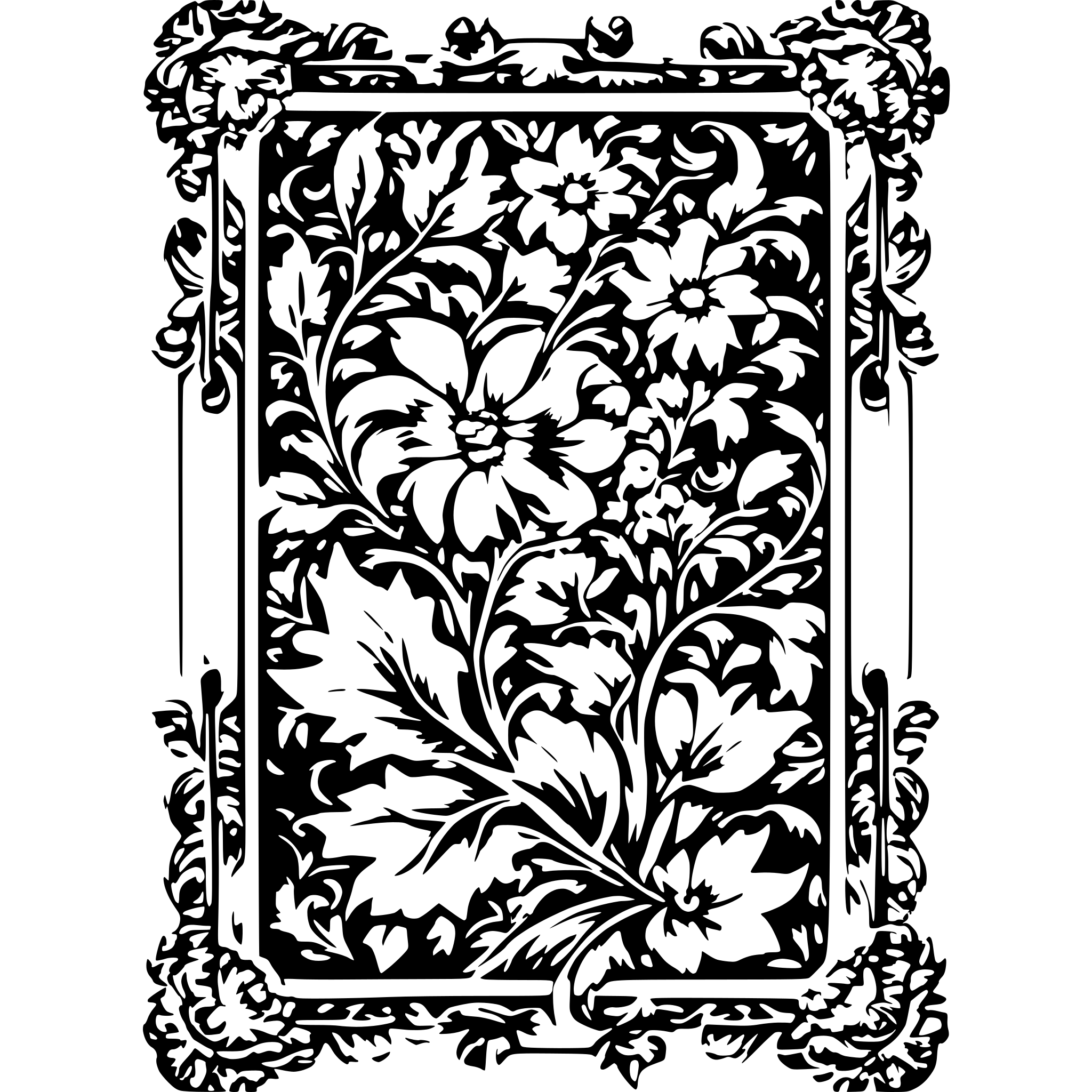 AI-generated SVG of a vintage baroque floral filigree frame