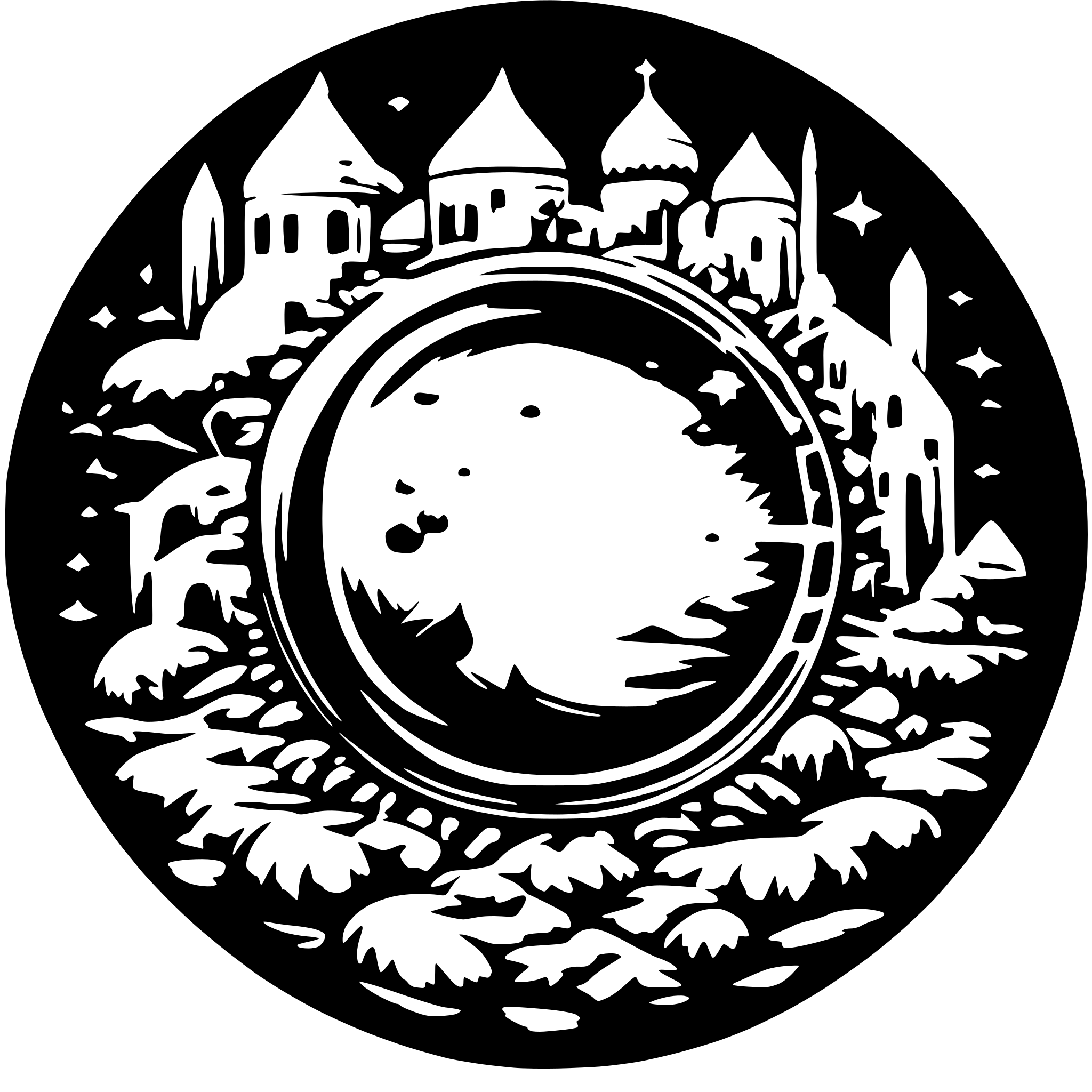 AI-generated SVG of a space round