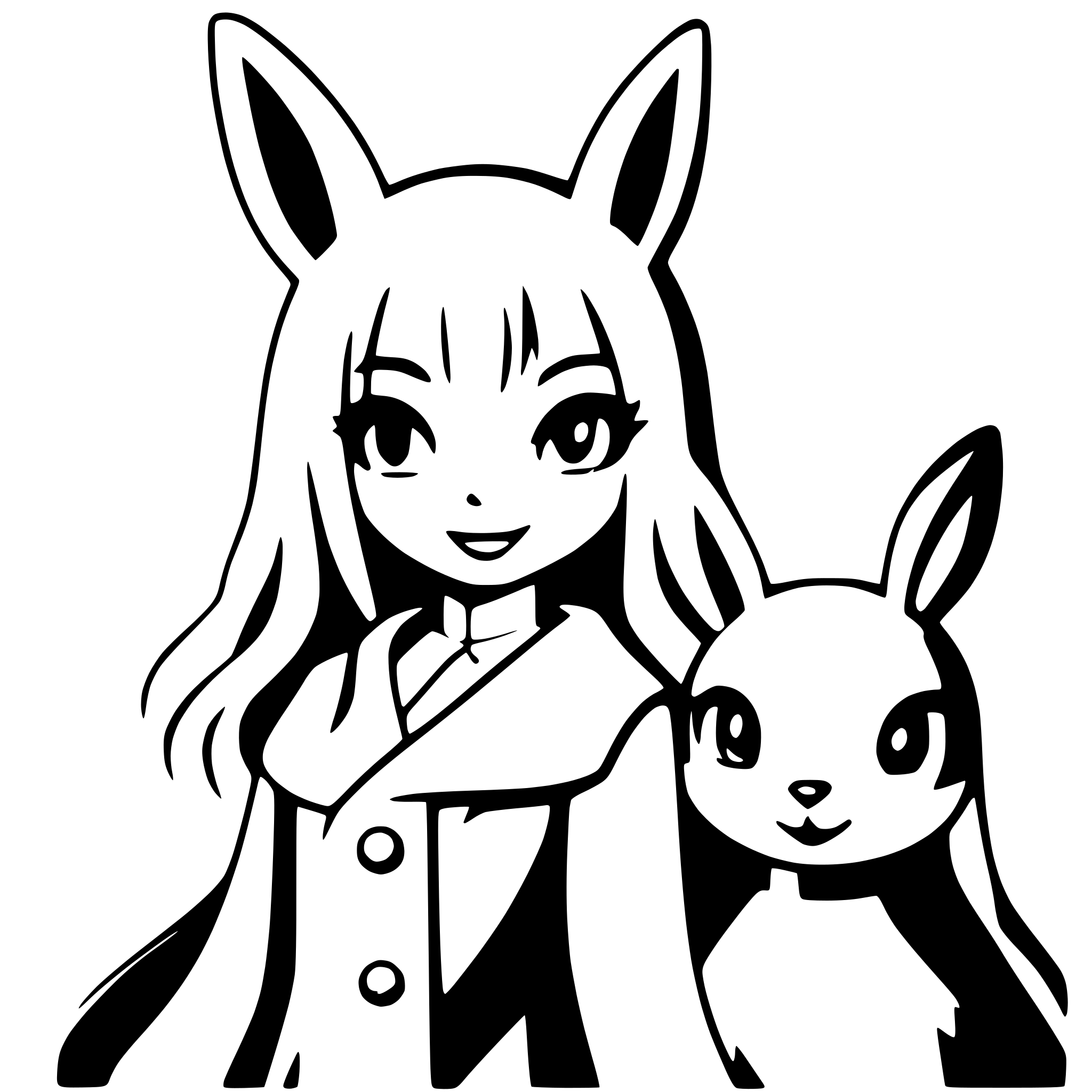 AI-generated SVG of 'fox and rabbit friends'