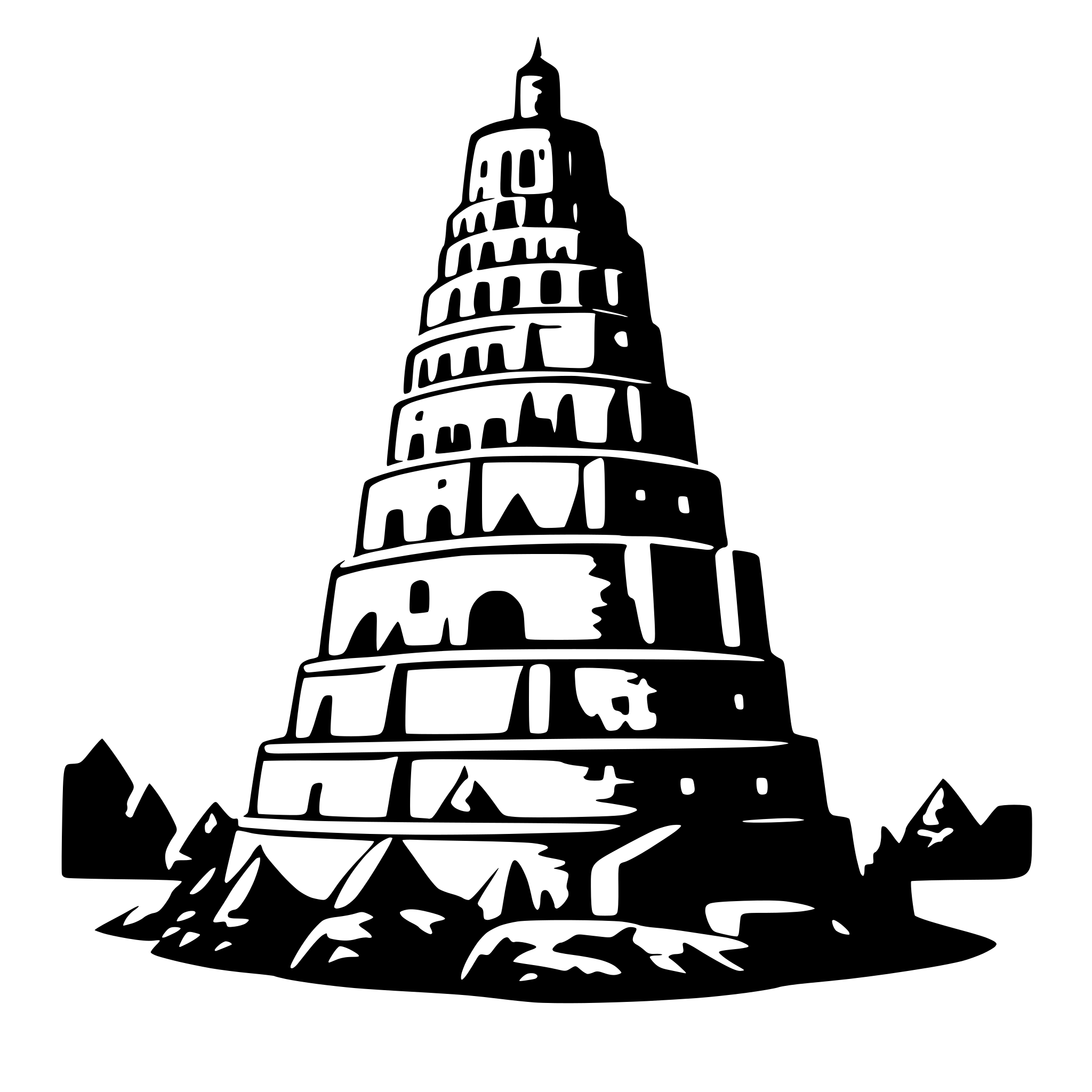AI-generated SVG of 'tower of babel'