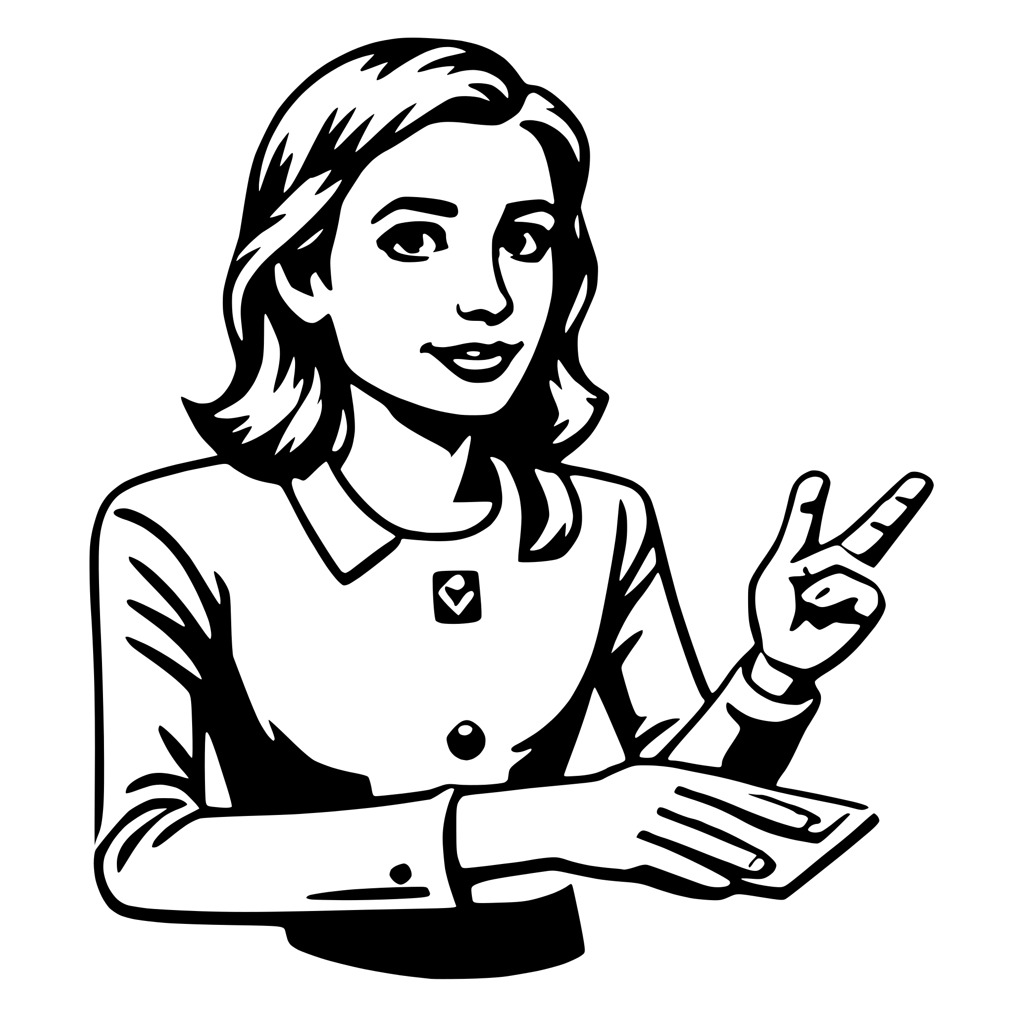 AI-generated SVG of a public relations specialist