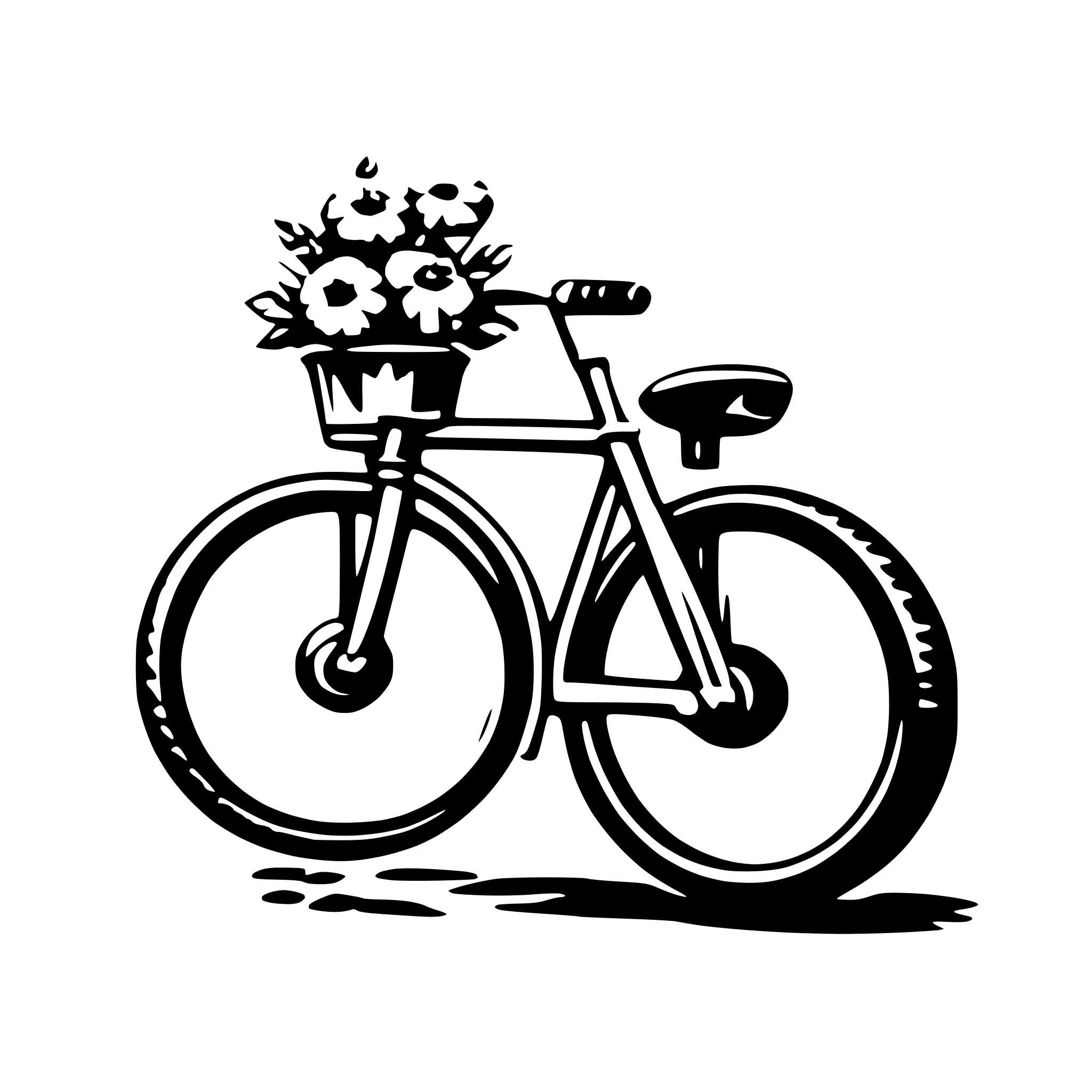 AI-generated SVG of 'Bike with flowers'