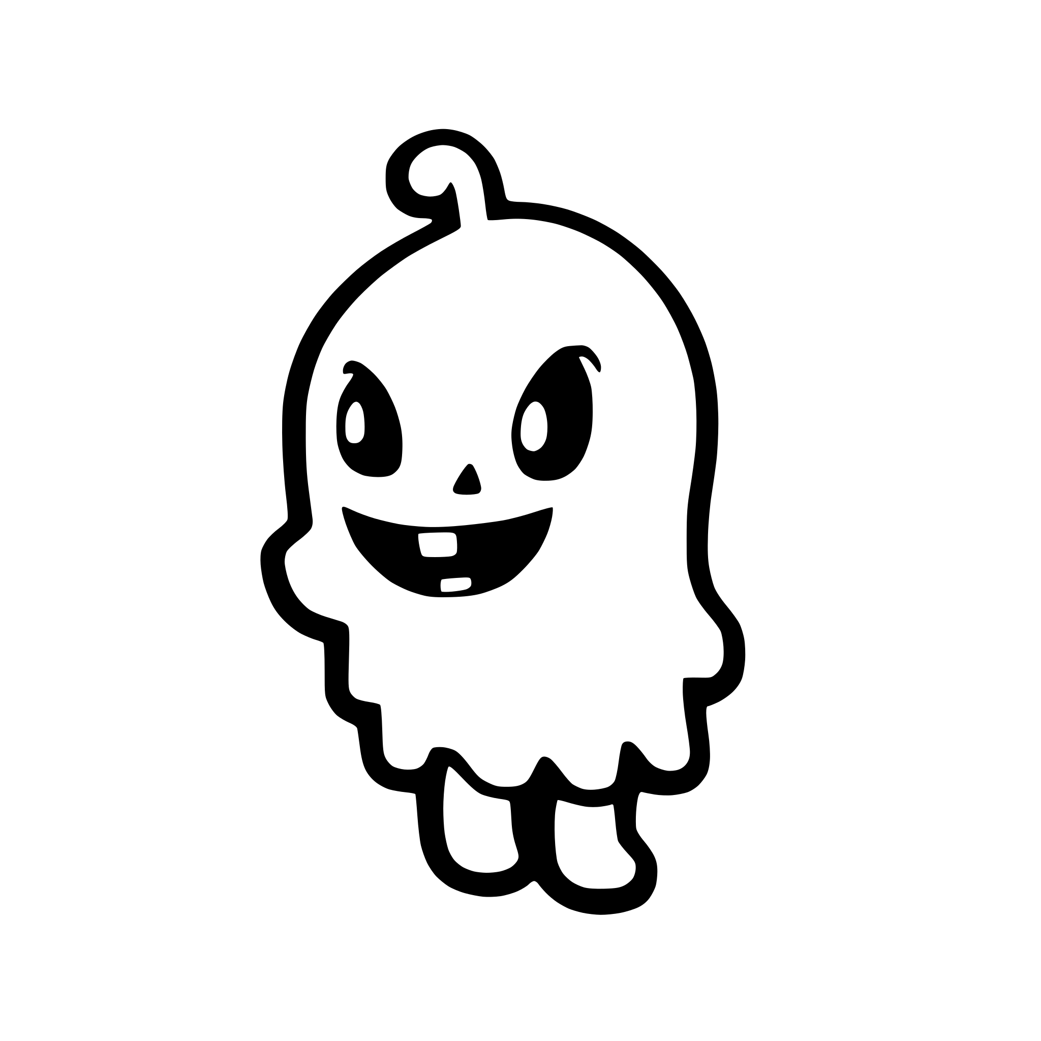 AI-generated SVG of a simple halloween cartoon ghost 3d print