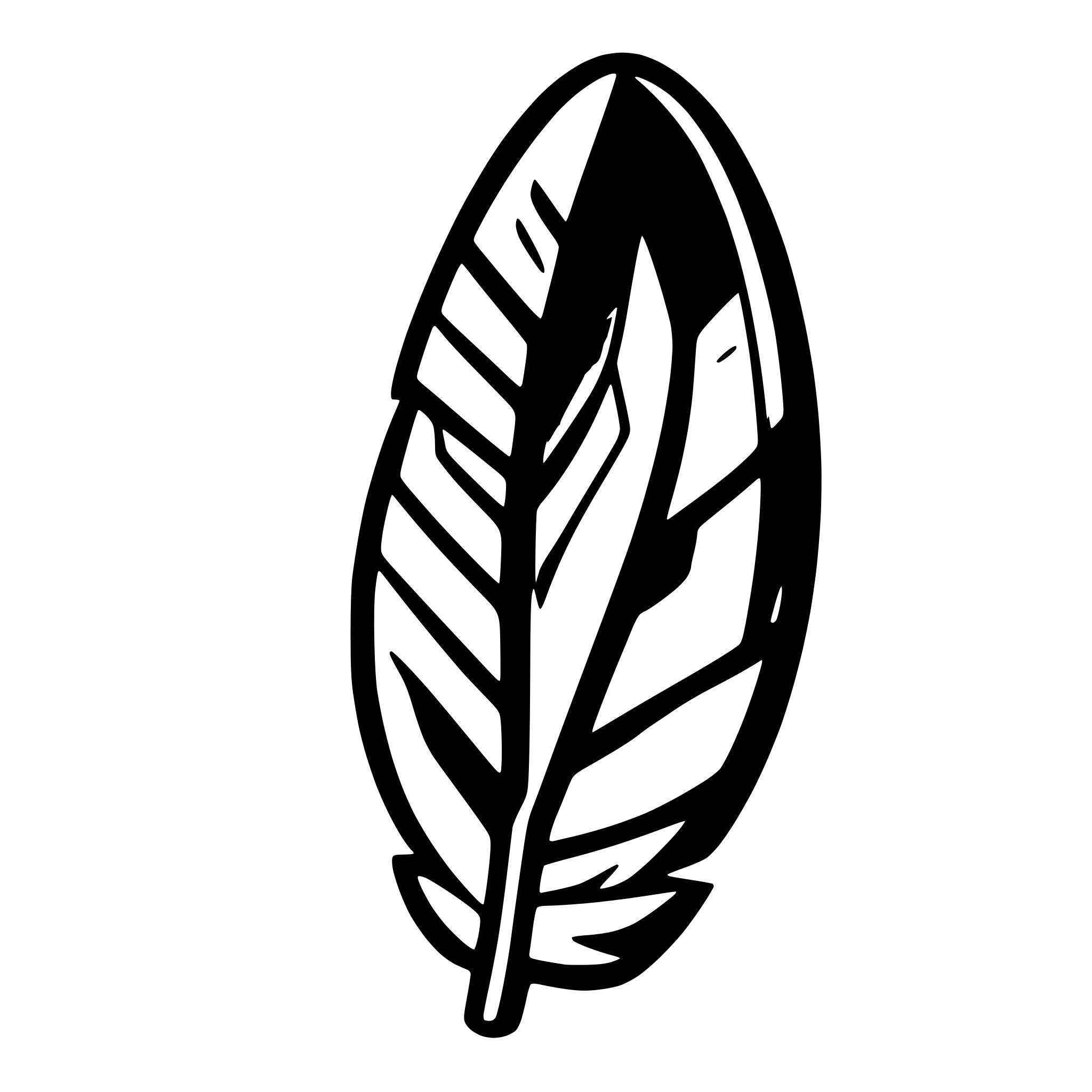 AI-generated SVG of a Generate a vector illustration of a feather with multiple distinct color blocks. Use a palette that includes red, orang\e, yellow, green, blue, and purple in a geometric pattern across the feather's surface. Ensure the feather has a recognizable quill and barb structure. the design must be suitable to be used as a logo for a website