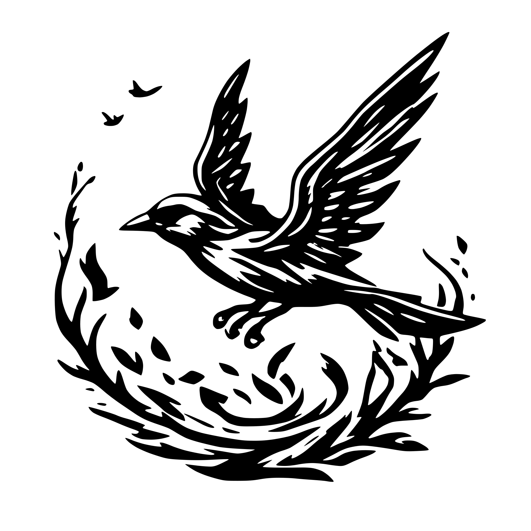 AI-generated SVG of a create flying bird bundle svg
