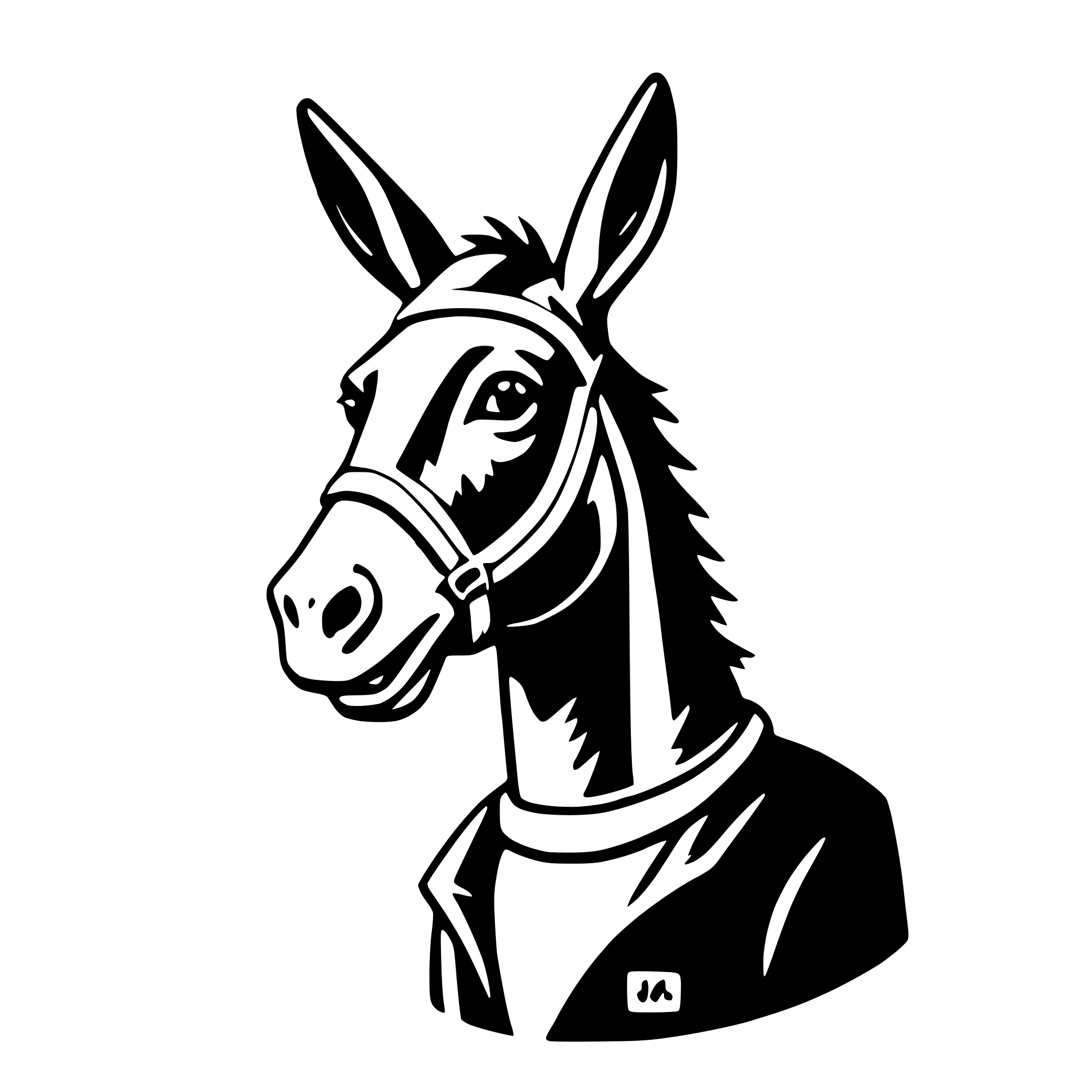 AI-generated SVG of a donkey with hat