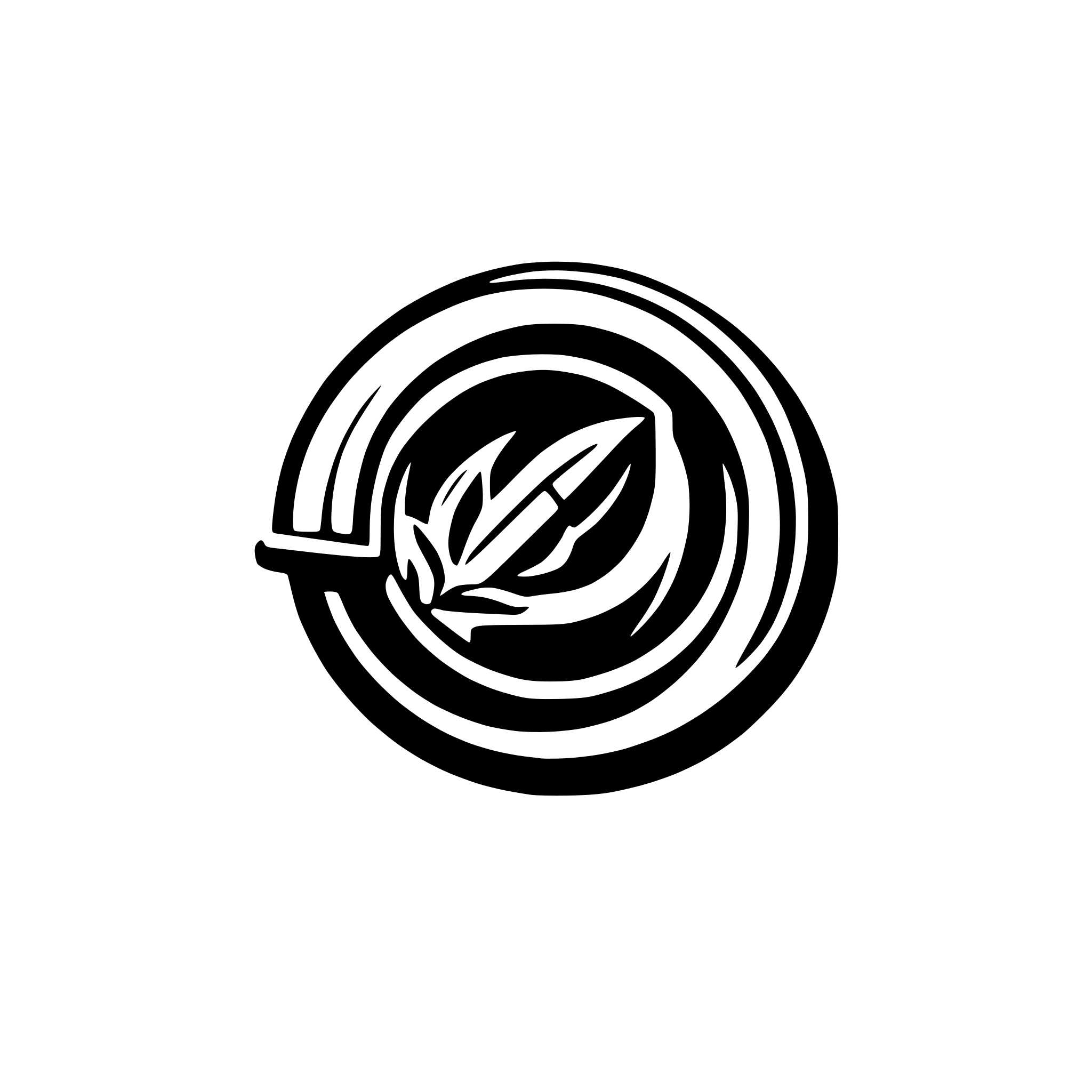 AI-generated SVG of a Create a sleek, minimalist logo featuring a curved rocket orbiting counterclockwise within a circle. Its smoke trail curls clockwise, forming gear like teeth