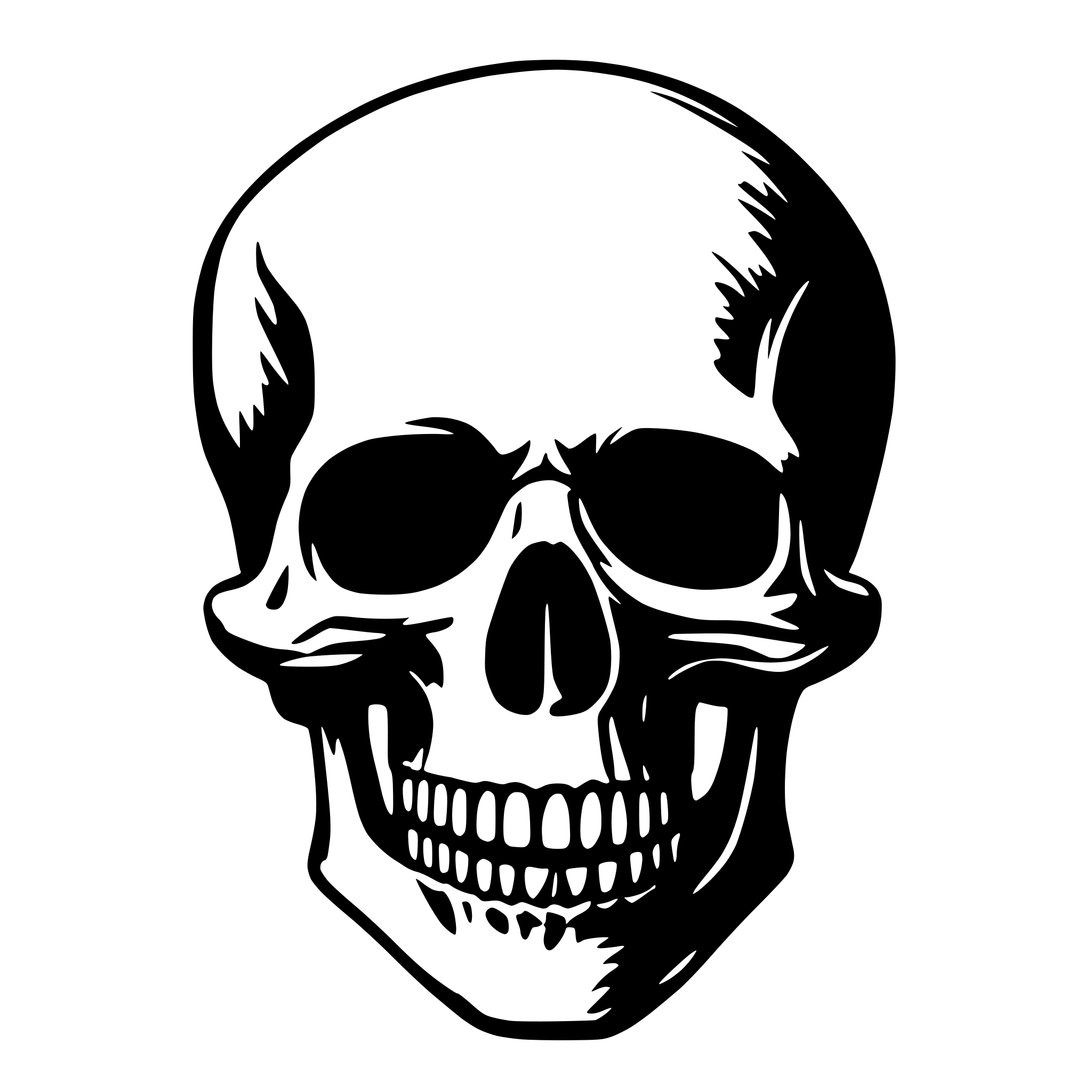 AI-generated SVG of a Digital glitch skull