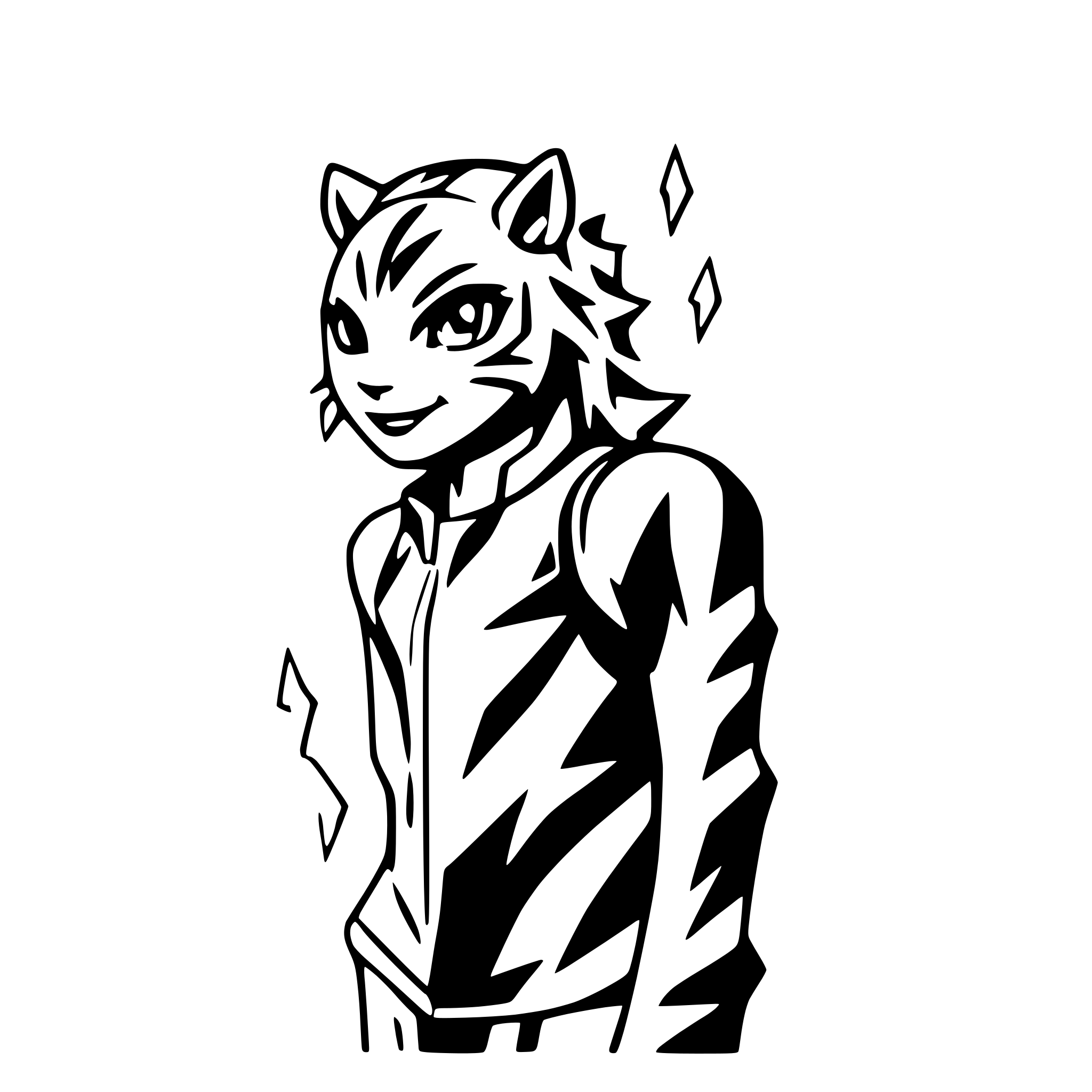 AI-generated SVG of a tiger with lightning bolts