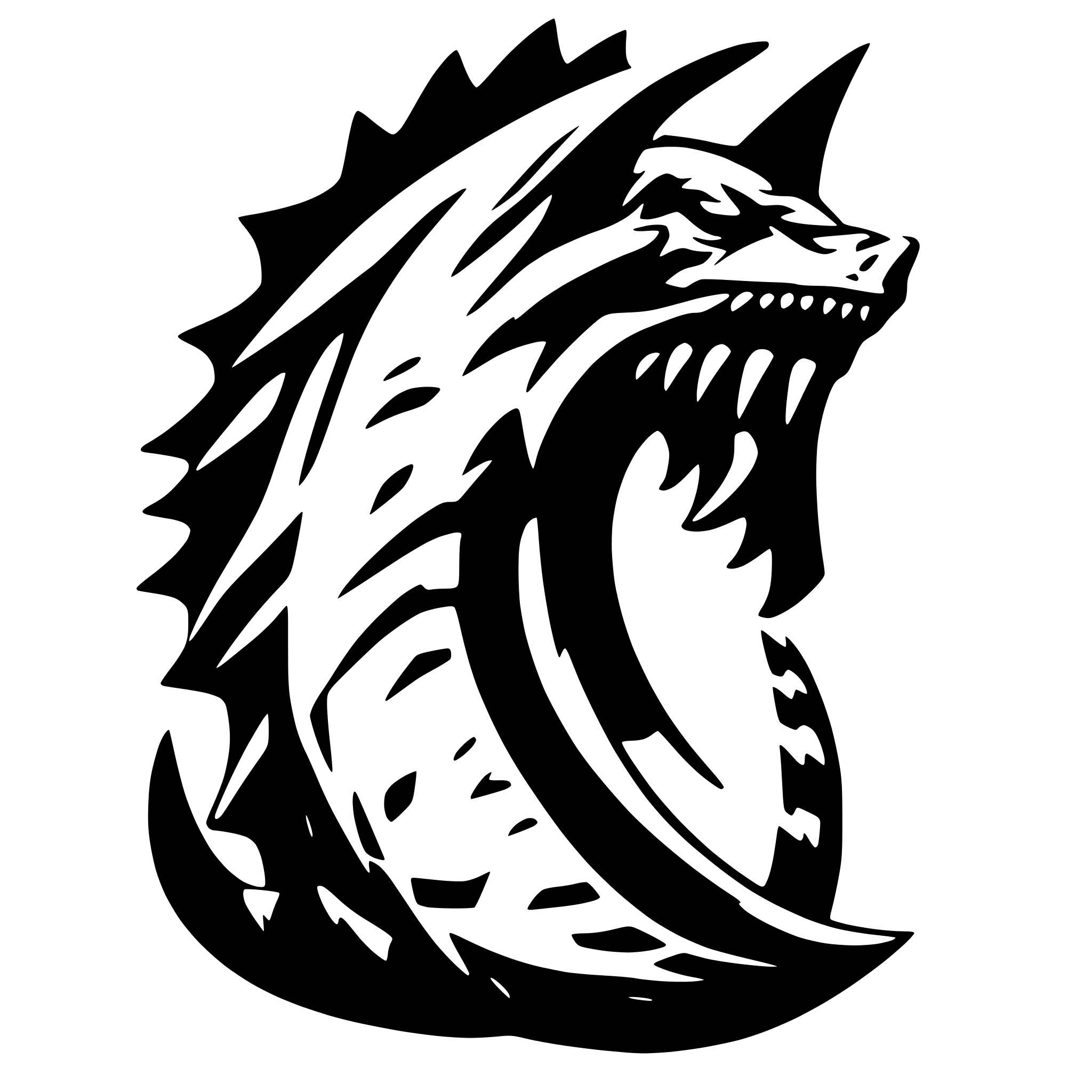 AI-generated SVG of a A massive, razor-sharp dragon fang infused with legendary power