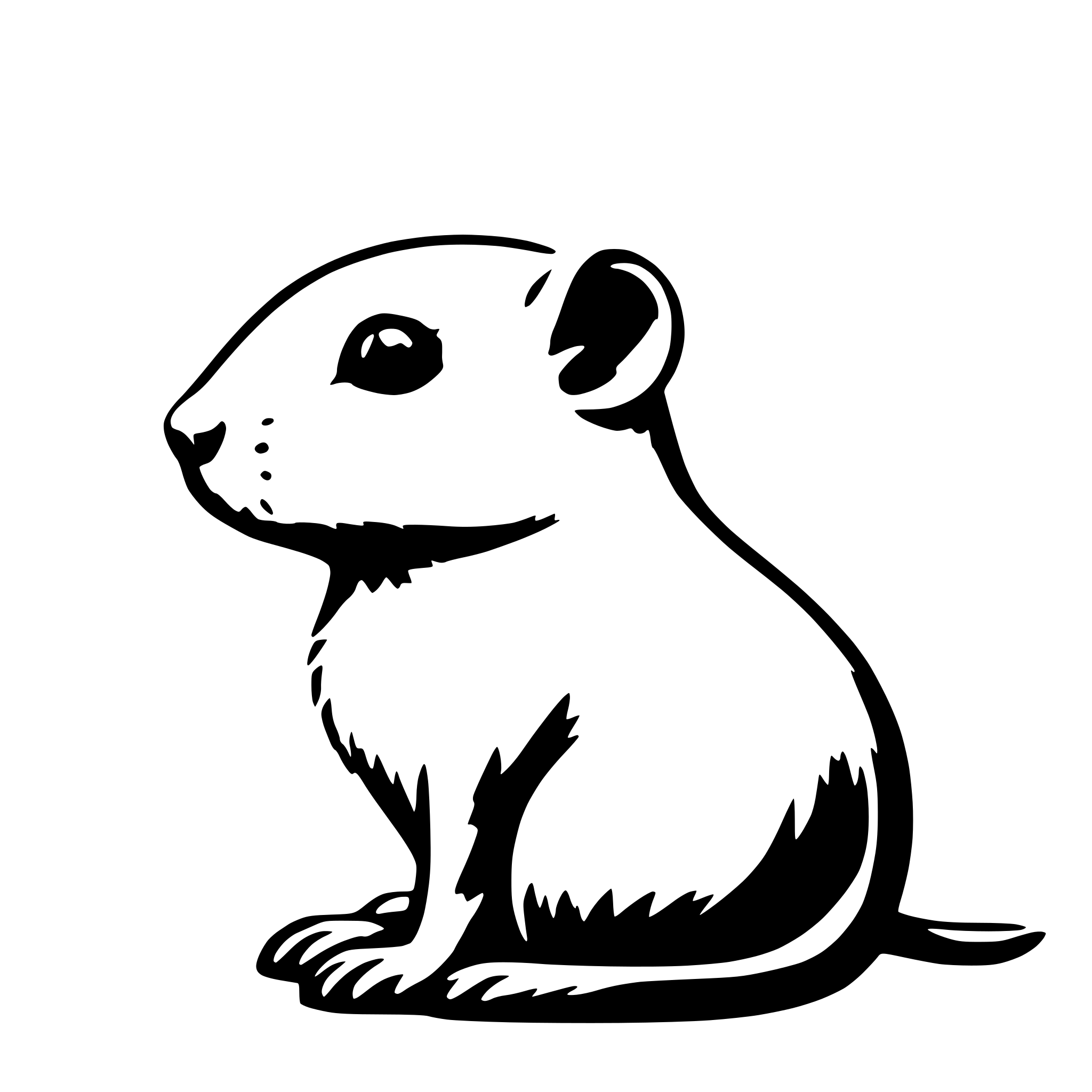 AI-generated SVG of a a small gerbil in profile looking into the distance