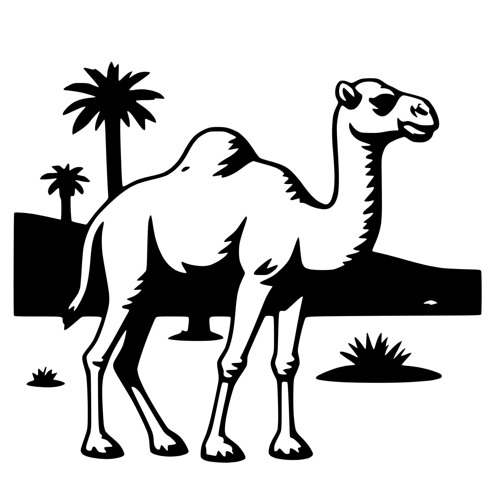 AI-generated SVG of a camel in desert