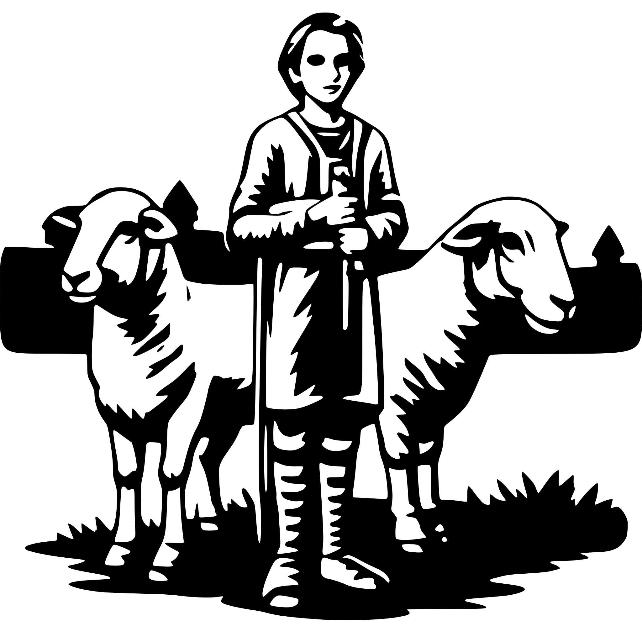 AI-generated SVG of 'shepherd with sheep'