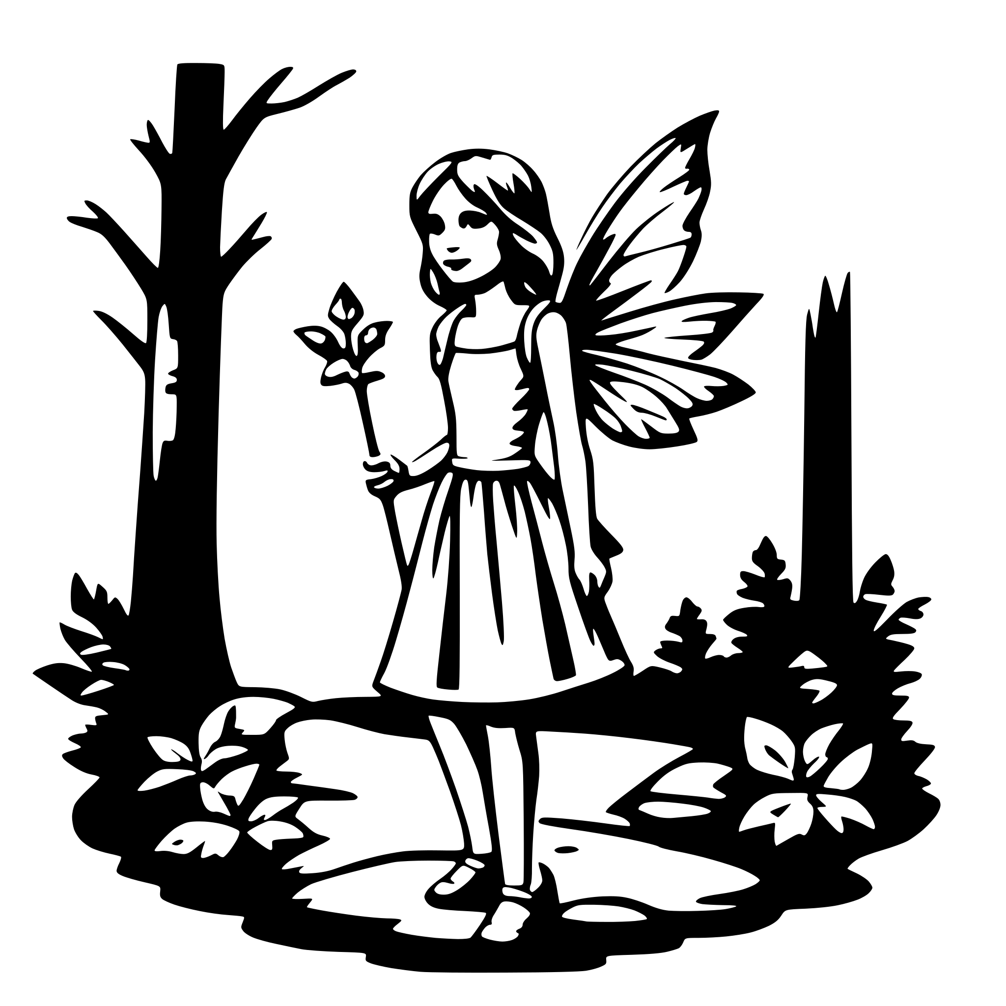 AI-generated SVG of 'woodland fairy'