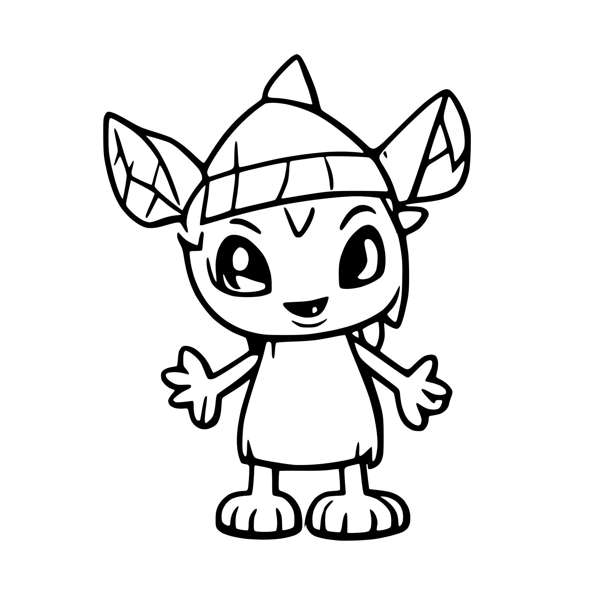AI-generated SVG of 'Cute jersey devil with Christmas hat'
