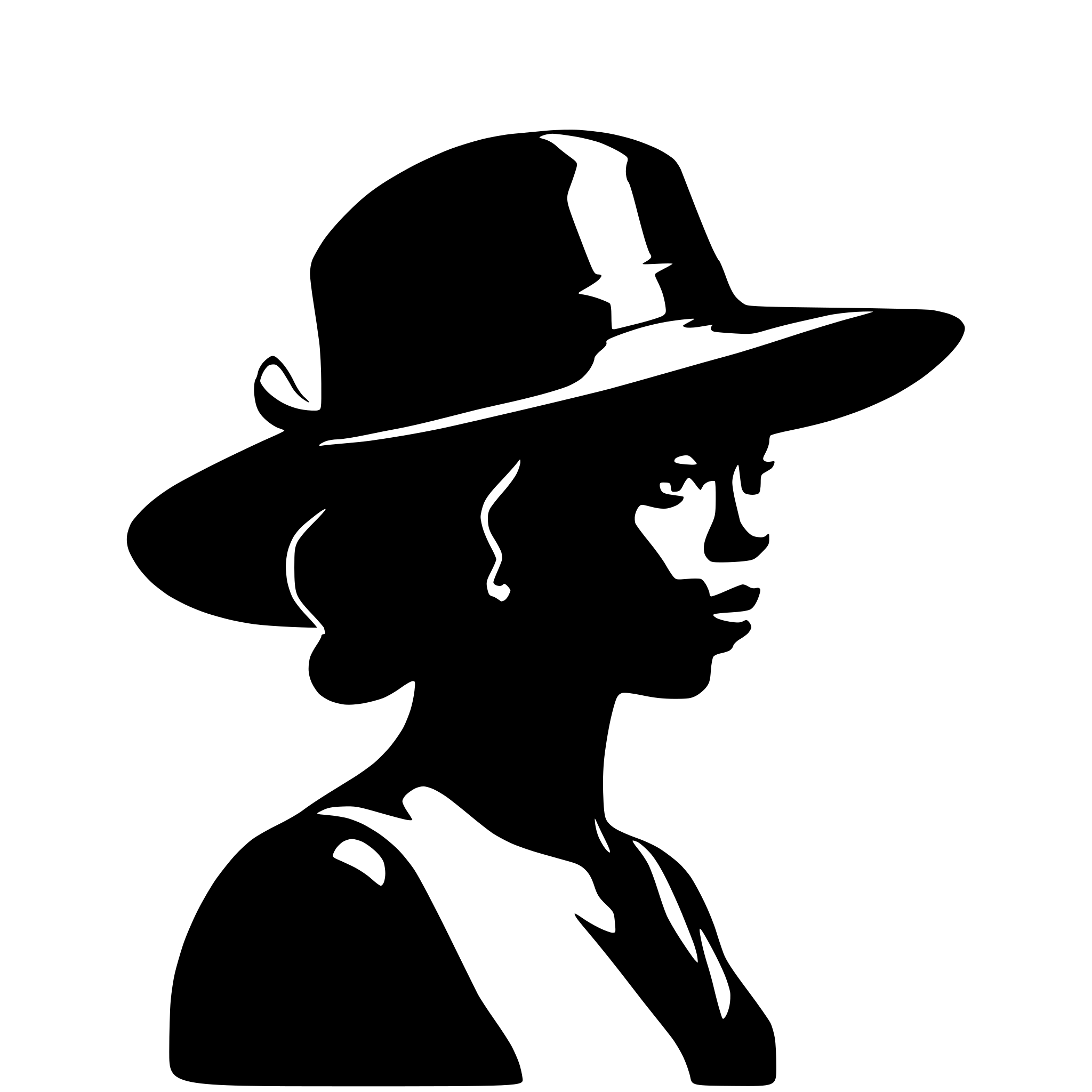 AI-generated SVG of a black woman in red hat silhouette