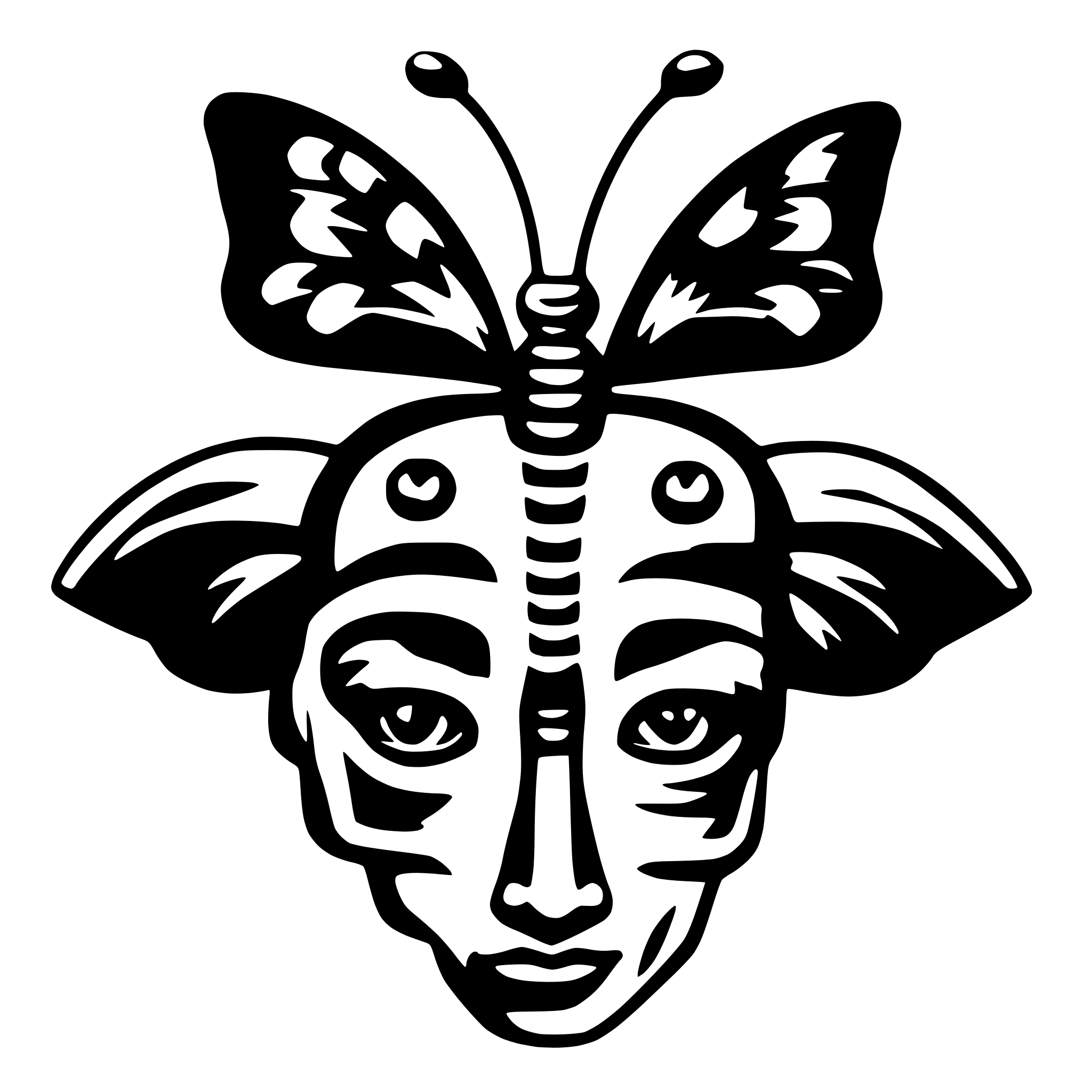 AI-generated SVG of a brain butterflies