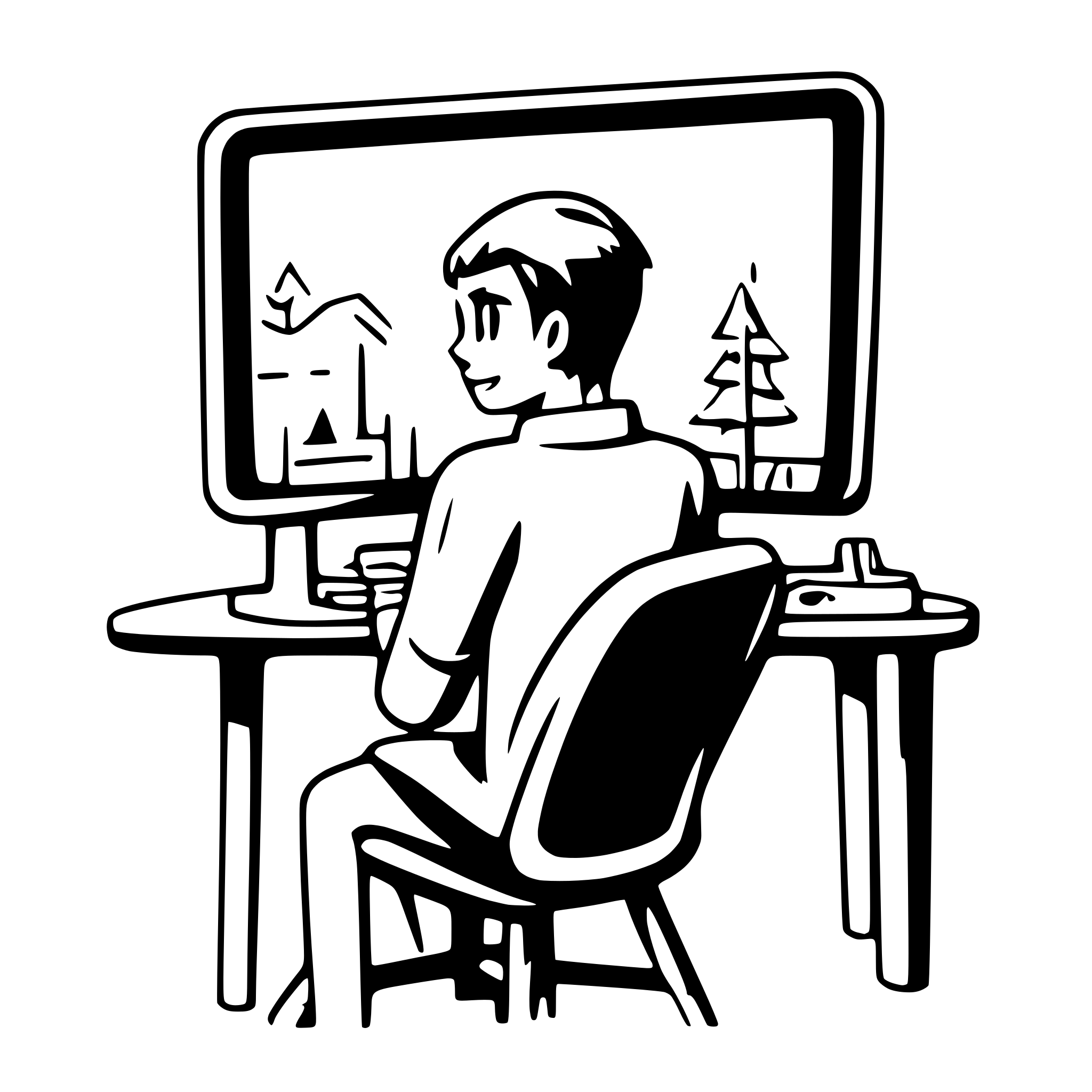 AI-generated SVG of a a-man-in-front-of-monitor