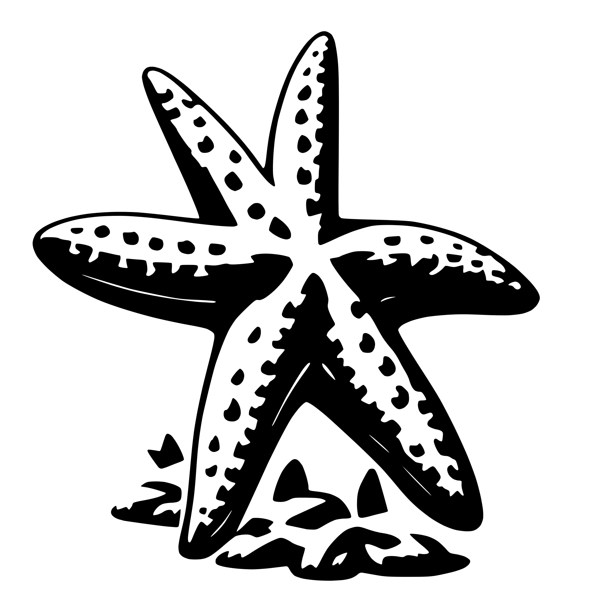 AI-generated SVG of 'starfish cartoon style'