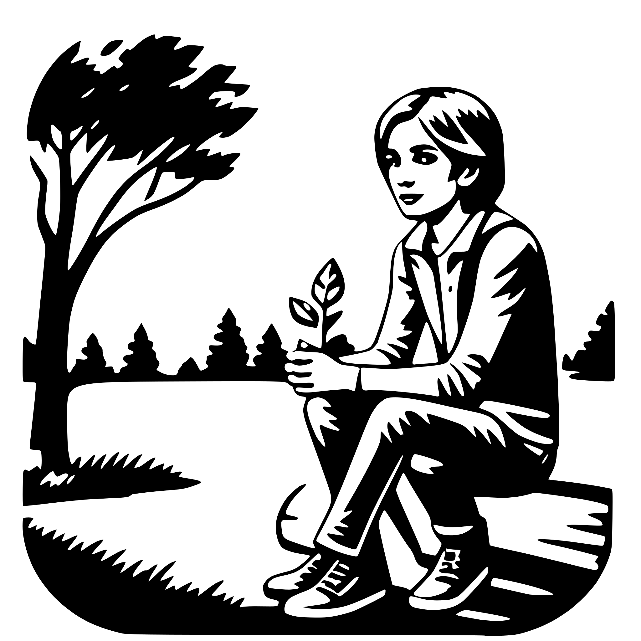 AI-generated SVG of a nature lover